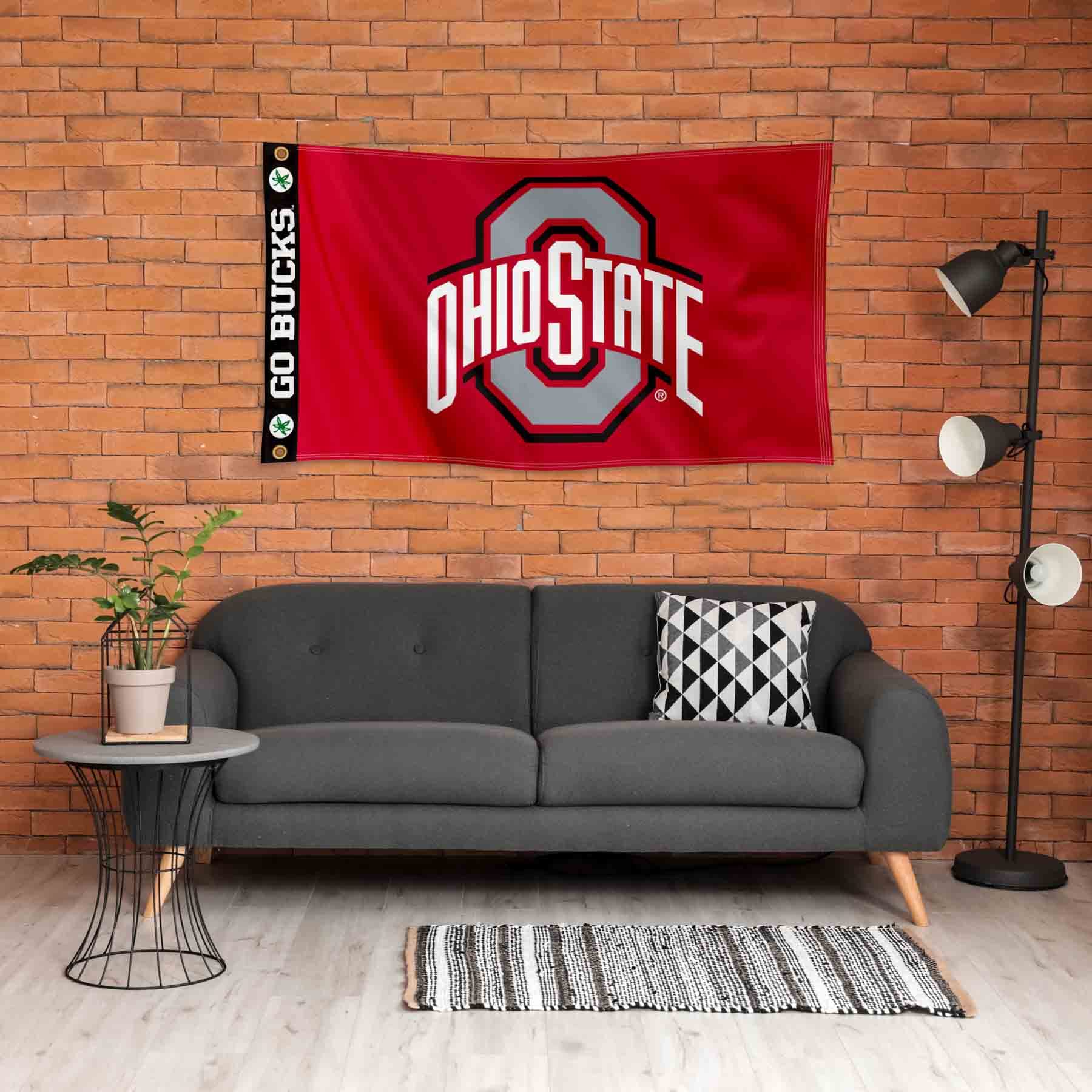 College Flags & Banners Co. Ohio State Buckeyes Go Bucks Printed Header 3x5 Foot Banner Flag - Sports Collectibles, Sports Memorabilia, Sports Fan Shop, Sports Gifts