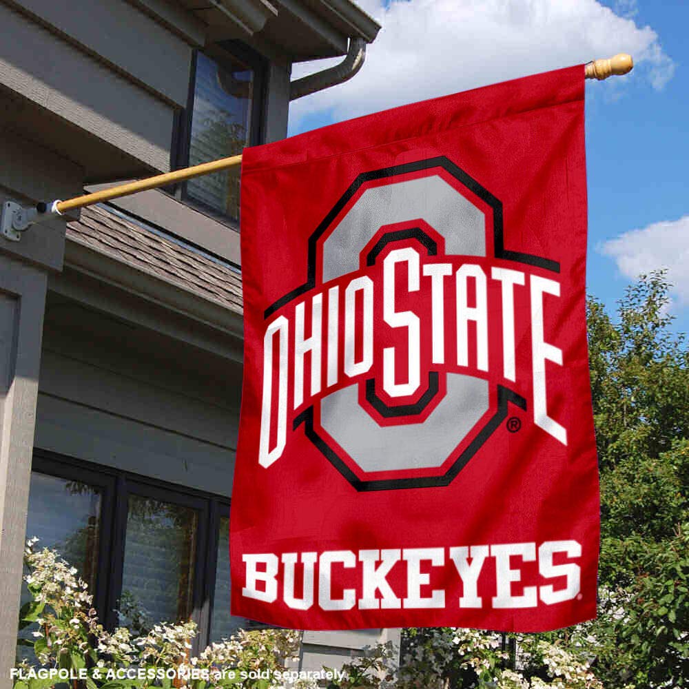 Ohio State Buckeyes Athletic Logo House Flag Banner - Sports Collectibles, Sports Memorabilia, Sports Fan Shop, Sports Gifts