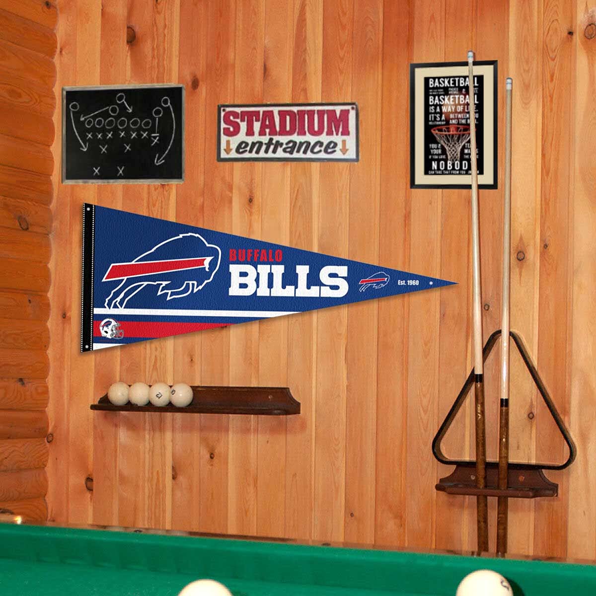 Buffalo Bills Pennant Banner and Wall Tack Pads - Sports Collectibles, Sports Memorabilia, Sports Fan Shop, Sports Gifts