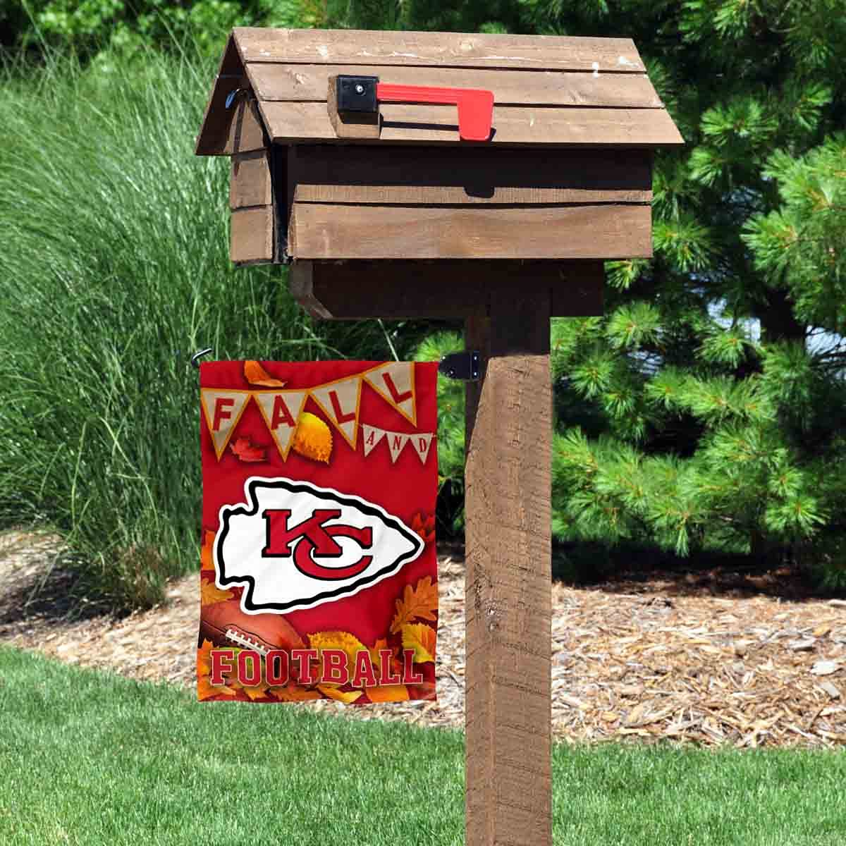 WinCraft Kansas City Chiefs Fall Leaves Decorative Football Garden Flag Double Sided Banner - Sports Collectibles, Sports Memorabilia, Sports Fan Shop, Sports Gifts