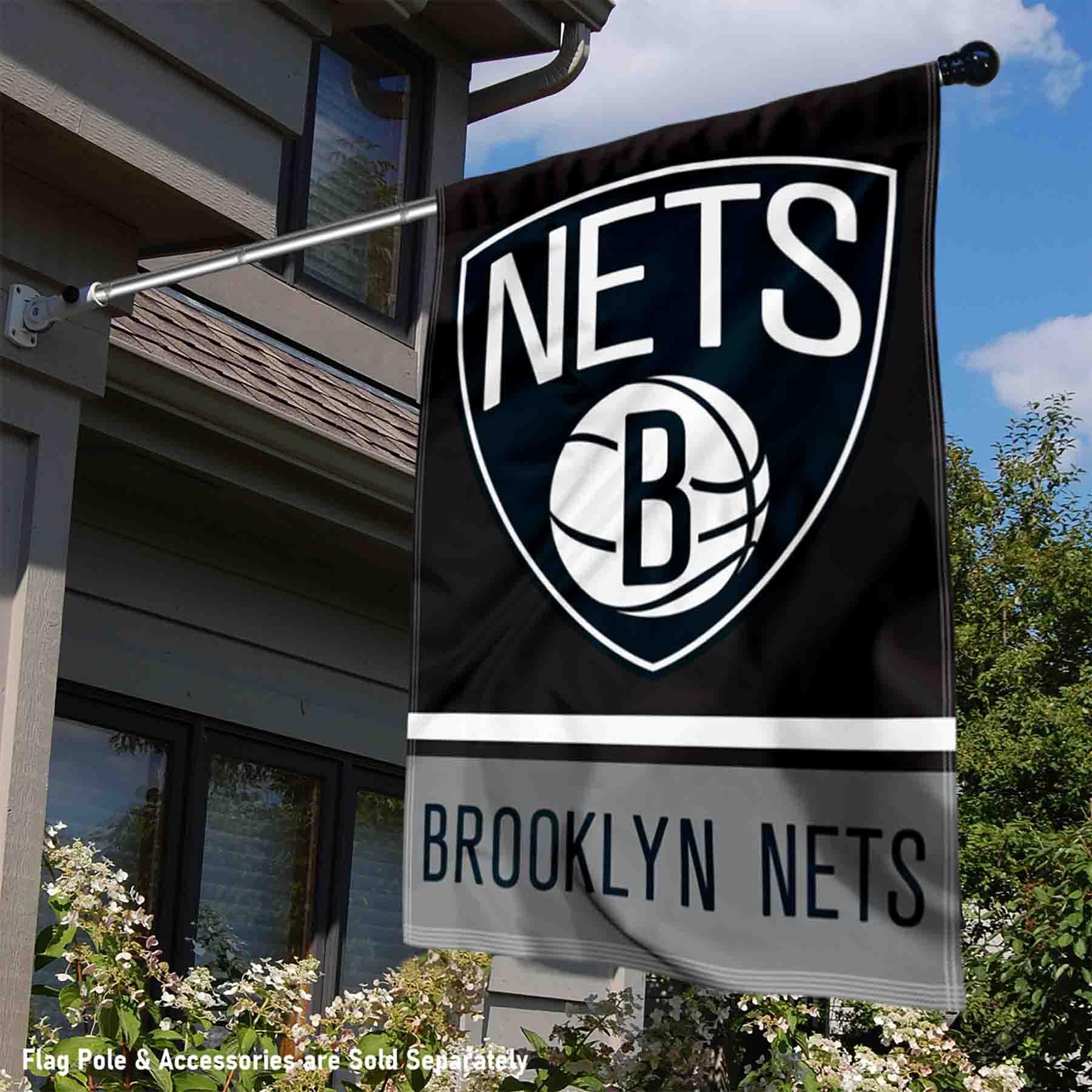 WinCraft Brooklyn Nets Double Sided House Banner Flag - Sports Collectibles, Sports Memorabilia, Sports Fan Shop, Sports Gifts