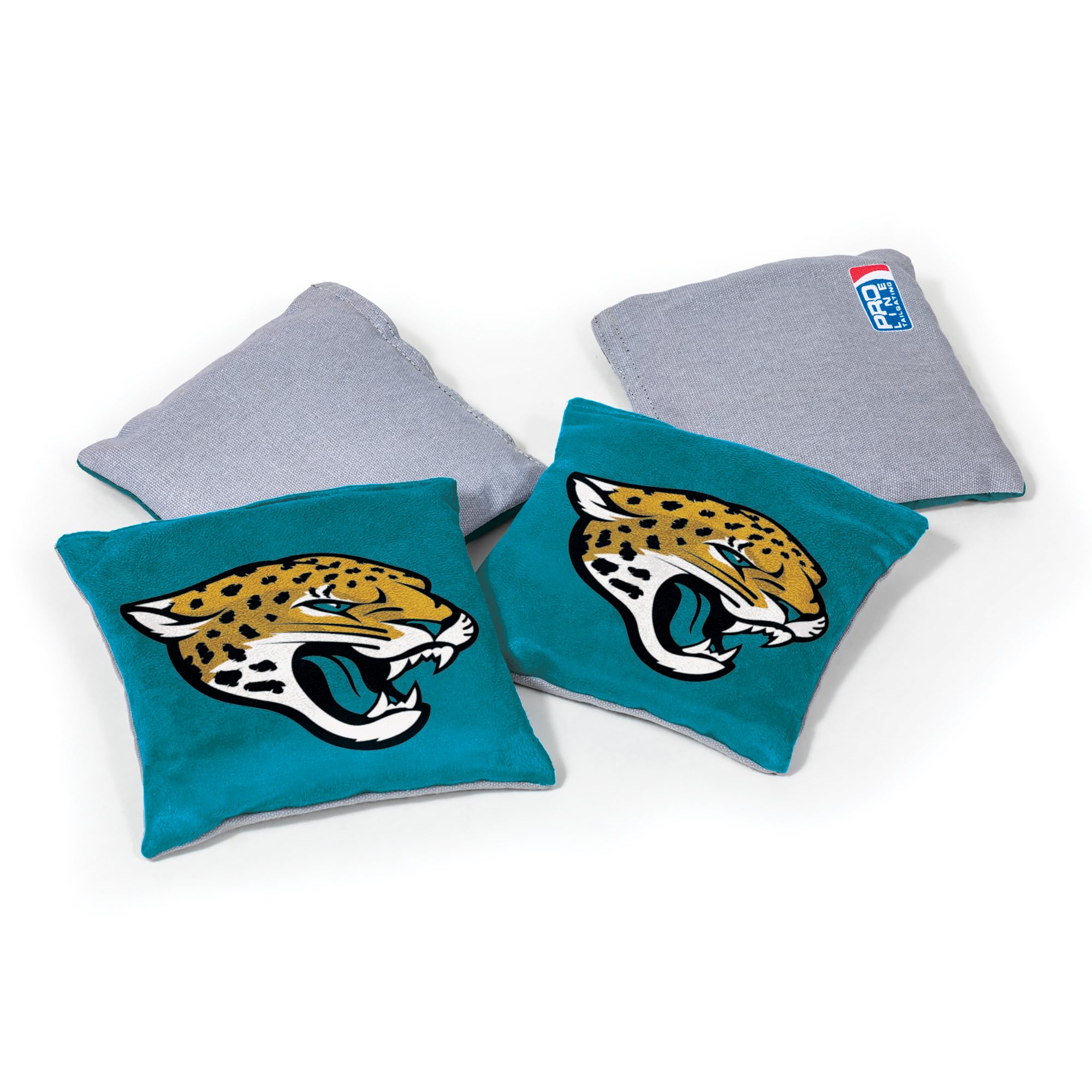 NFL Pro Football Jacksonville Jaguars Dual-Sided Bean Bags by Wild Sports, 4 Pack - Premium Toss Bags for Cornhole Sets - Sports Collectibles, Sports Memorabilia, Sports Fan Shop, Sports Gifts