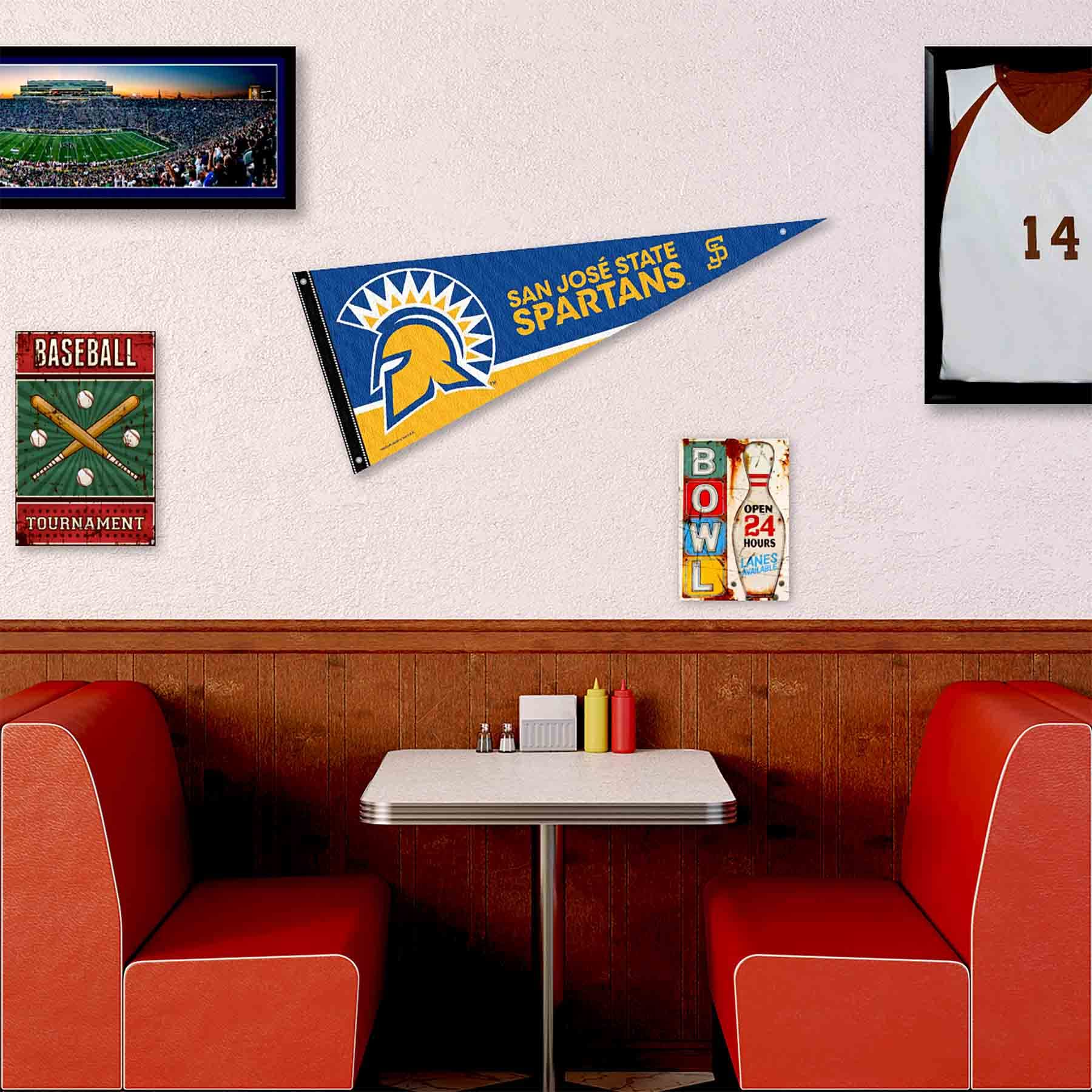 College Flags & Banners Co. San Jose State Spartans Pennant Flag and Wall Tack Mount Pads - Sports Collectibles, Sports Memorabilia, Sports Fan Shop, Sports Gifts