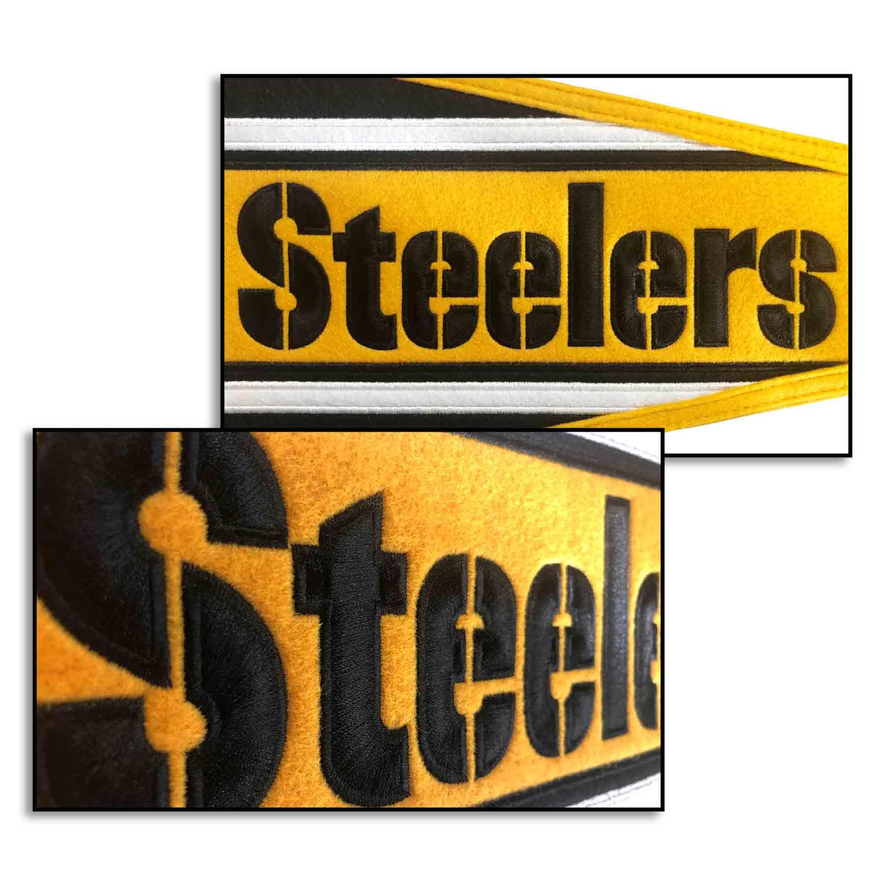 WinCraft Pittsburgh Steelers Embroidered and Sewn Pennant - Sports Collectibles, Sports Memorabilia, Sports Fan Shop, Sports Gifts