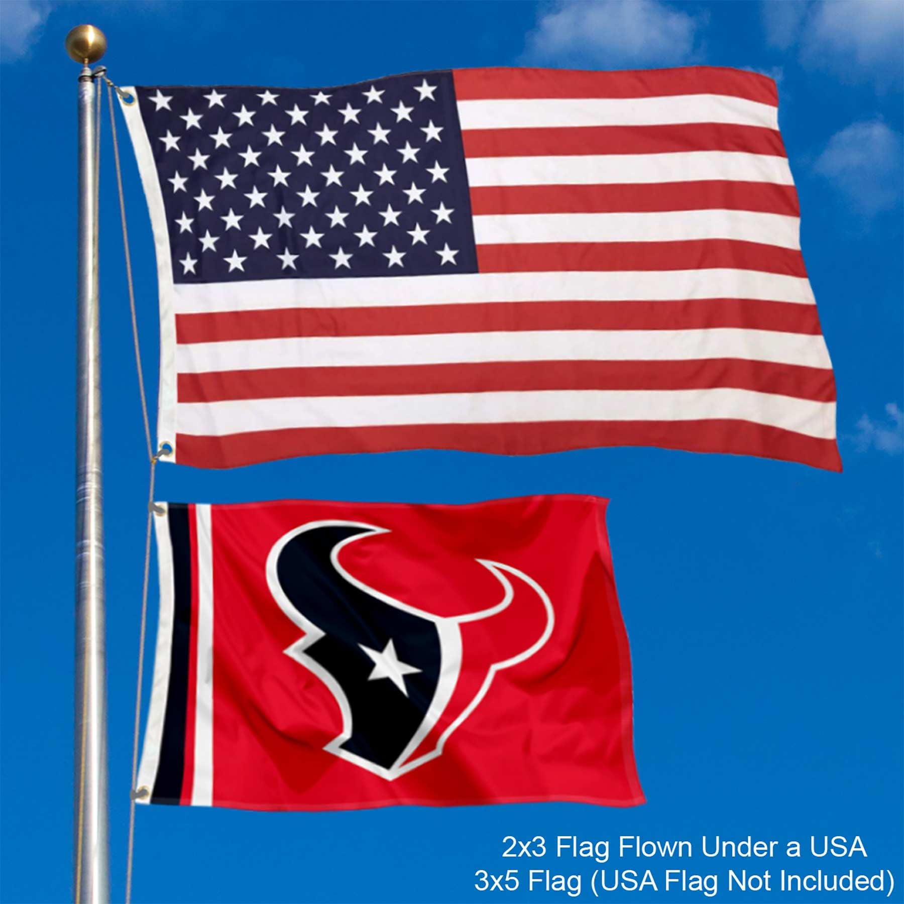 WinCraft Houston Texans Logo 2x3 Foot Small Flag - Sports Collectibles, Sports Memorabilia, Sports Fan Shop, Sports Gifts