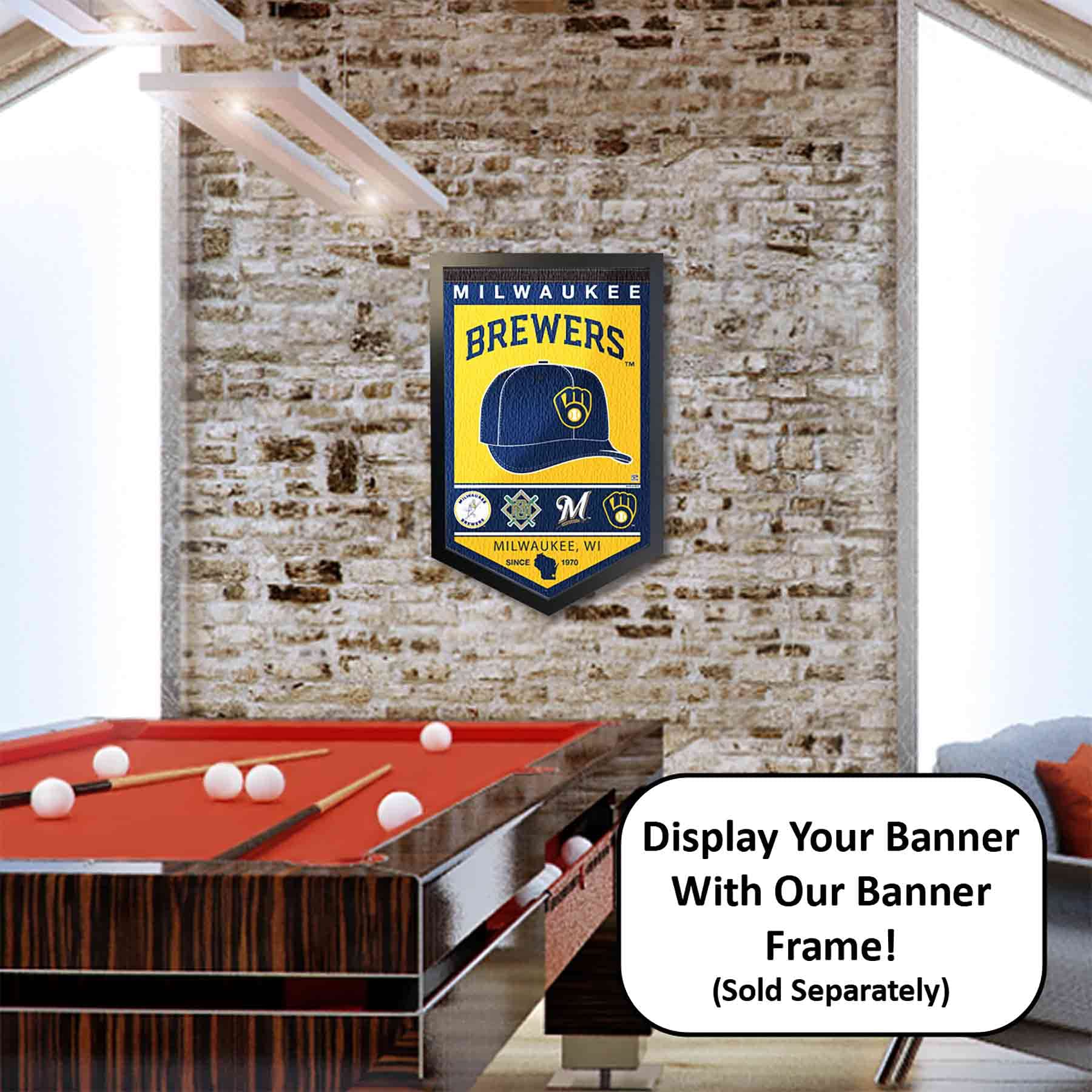 WinCraft Milwaukee Brewers Heritage History Banner Pennant - Sports Collectibles, Sports Memorabilia, Sports Fan Shop, Sports Gifts