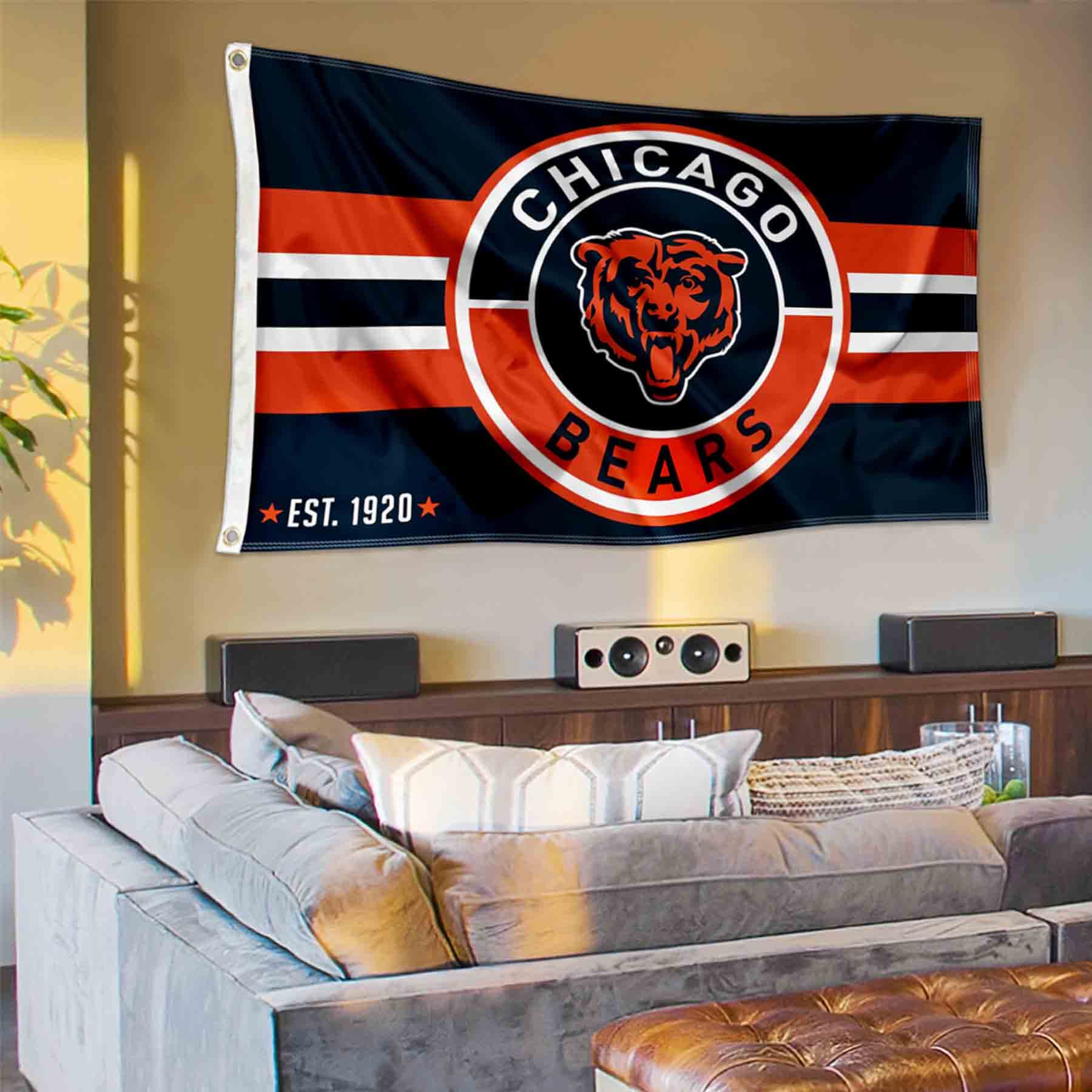 WinCraft Chicago Bears Patch Button Circle Logo Flag Large 3x5 Banner - Sports Collectibles, Sports Memorabilia, Sports Fan Shop, Sports Gifts