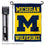 College Flags & Banners Co. Michigan Team University Wolverines Yellow Garden Flag with Pole Stand Holder - Sports Collectibles, Sports Memorabilia, Sports Fan Shop, Sports Gifts