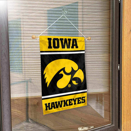 College Flags & Banners Co. Iowa Hawkeyes Window Wall Banner Hanging Flag with Suction Cup - Sports Collectibles, Sports Memorabilia, Sports Fan Shop, Sports Gifts