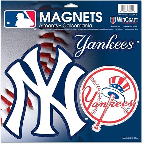 New York Yankees Vinyl Magnet 11" x 11" - Sports Collectibles, Sports Memorabilia, Sports Fan Shop, Sports Gifts
