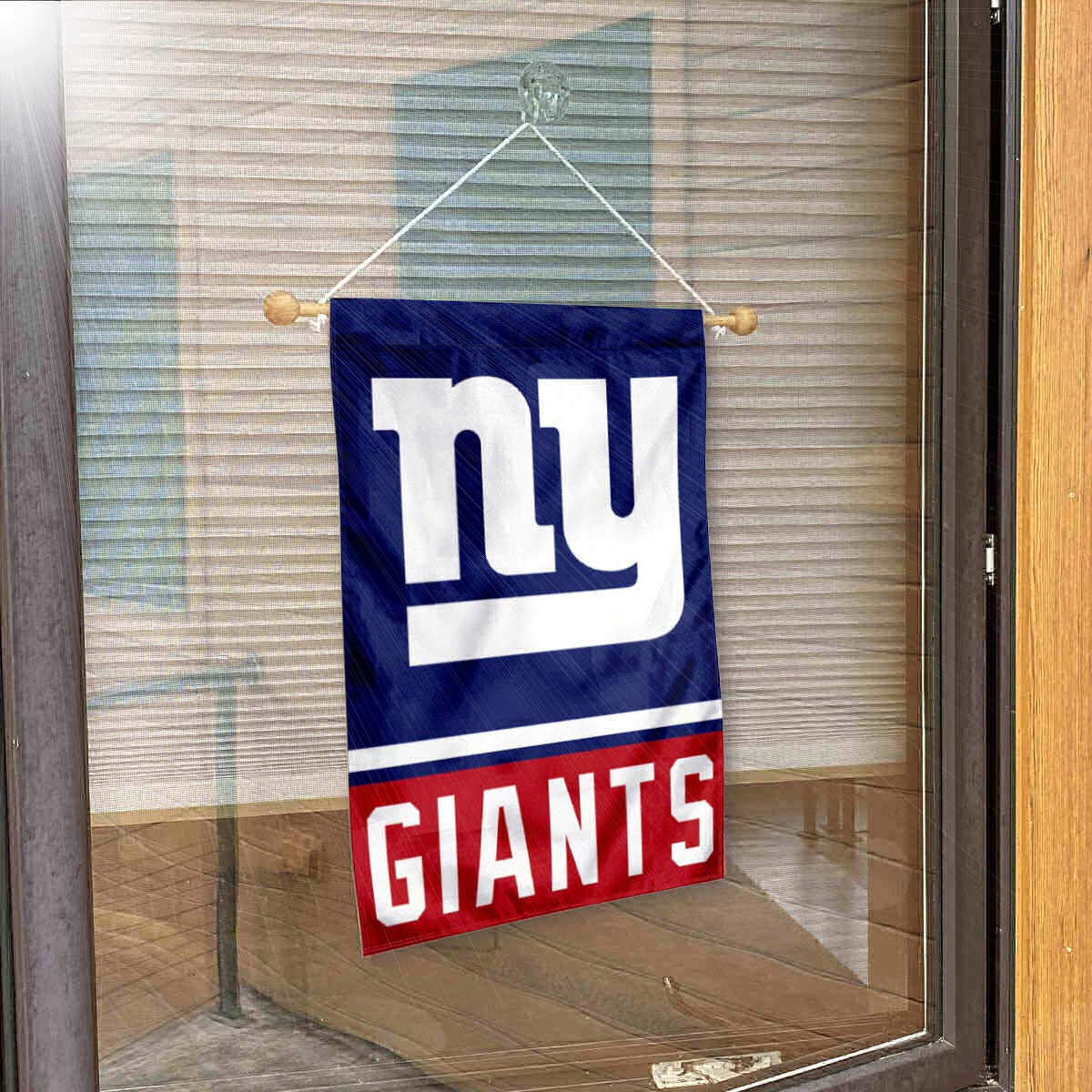 New York Giants Banner Window Wall Hanging Flag with Suction Cup - Sports Collectibles, Sports Memorabilia, Sports Fan Shop, Sports Gifts