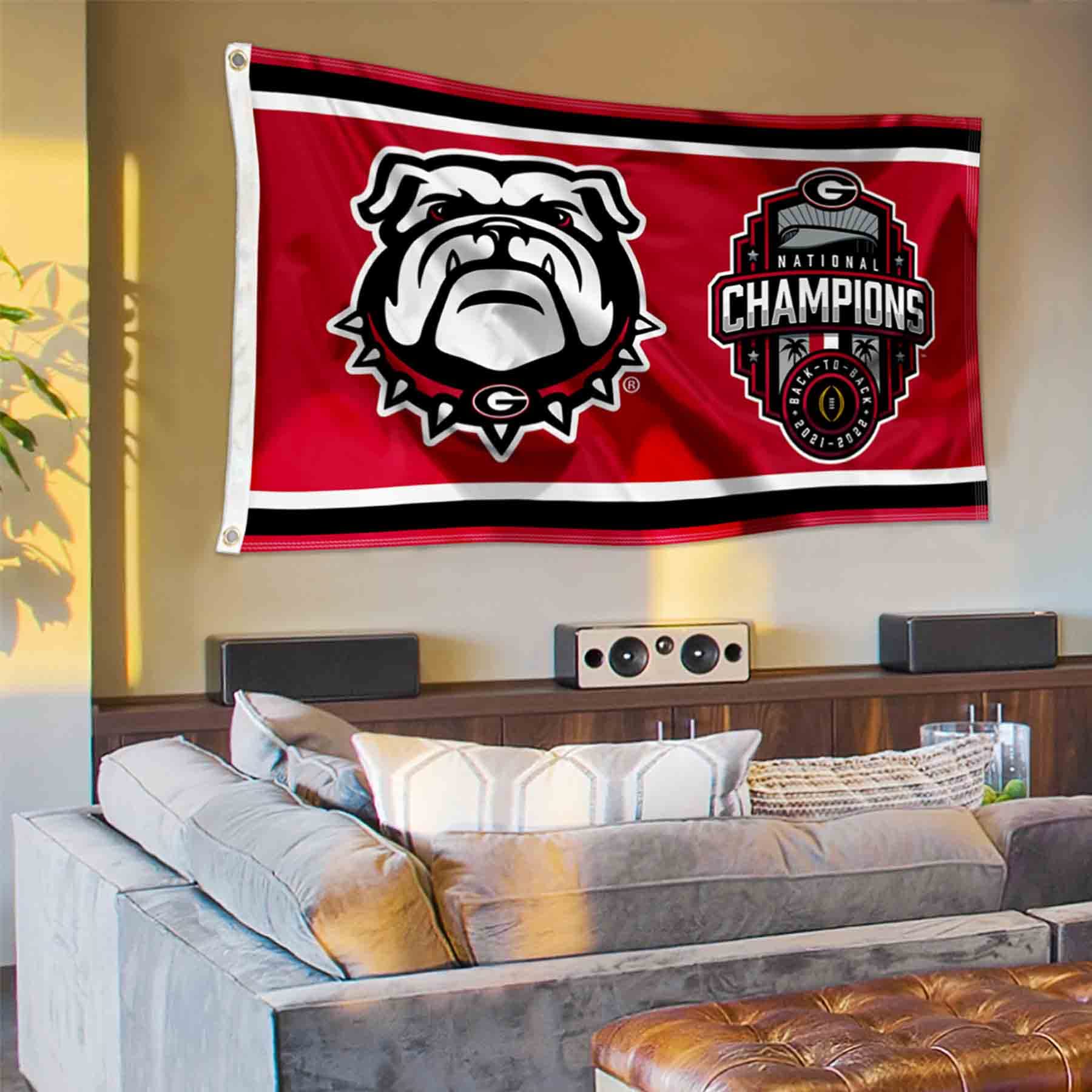 Georgia Bulldogs 2022 College Football National Champions Banner Flag - Sports Collectibles, Sports Memorabilia, Sports Fan Shop, Sports Gifts