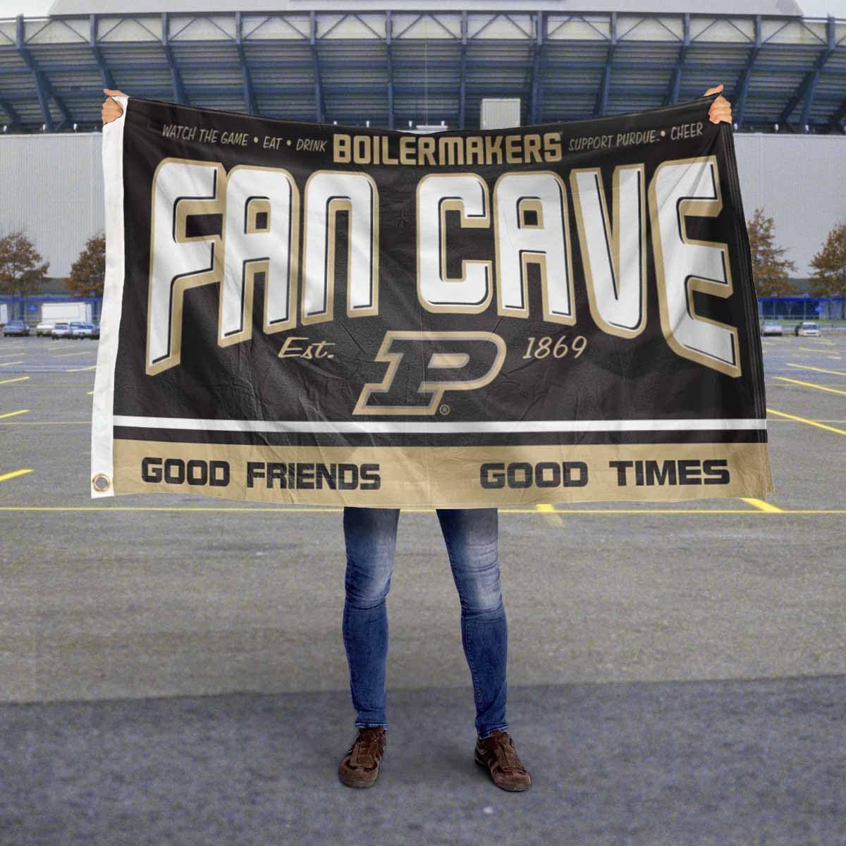 Purdue Boilermakers Fan Man Cave Banner Flag - Sports Collectibles, Sports Memorabilia, Sports Fan Shop, Sports Gifts