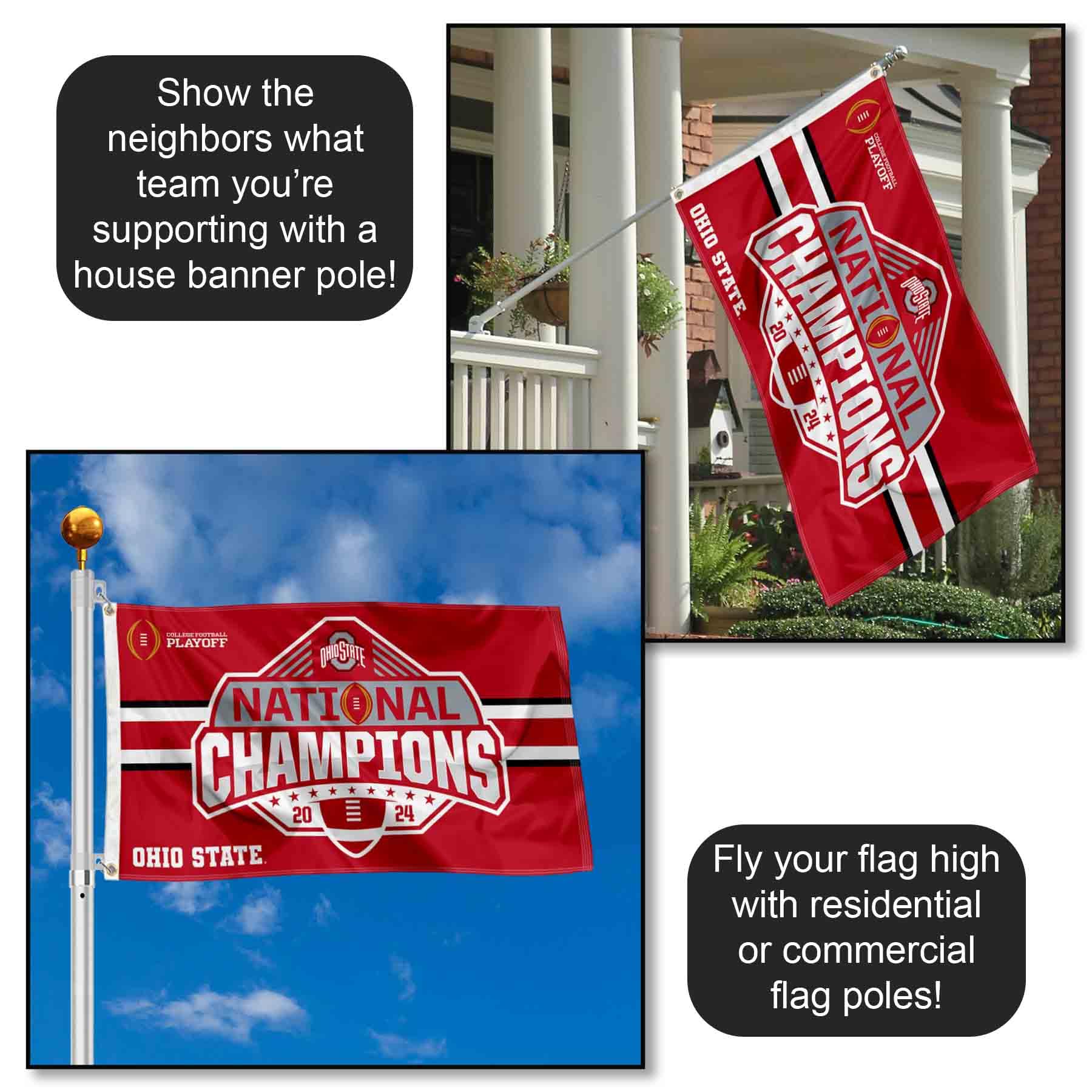 Ohio State Buckeyes 2024 National Champions 3x5 Grommet Flag - Sports Collectibles, Sports Memorabilia, Sports Fan Shop, Sports Gifts
