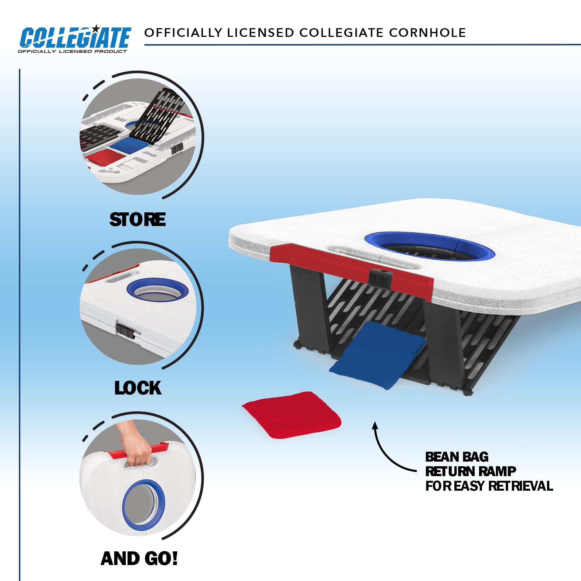 Wild Sports NCAA Kentucky Wildcats Pro Football All-Weather Cornhole Set - Travel Bean Bag Toss Set Includes 8 Bean Bags - Sports Collectibles, Sports Memorabilia, Sports Fan Shop, Sports Gifts