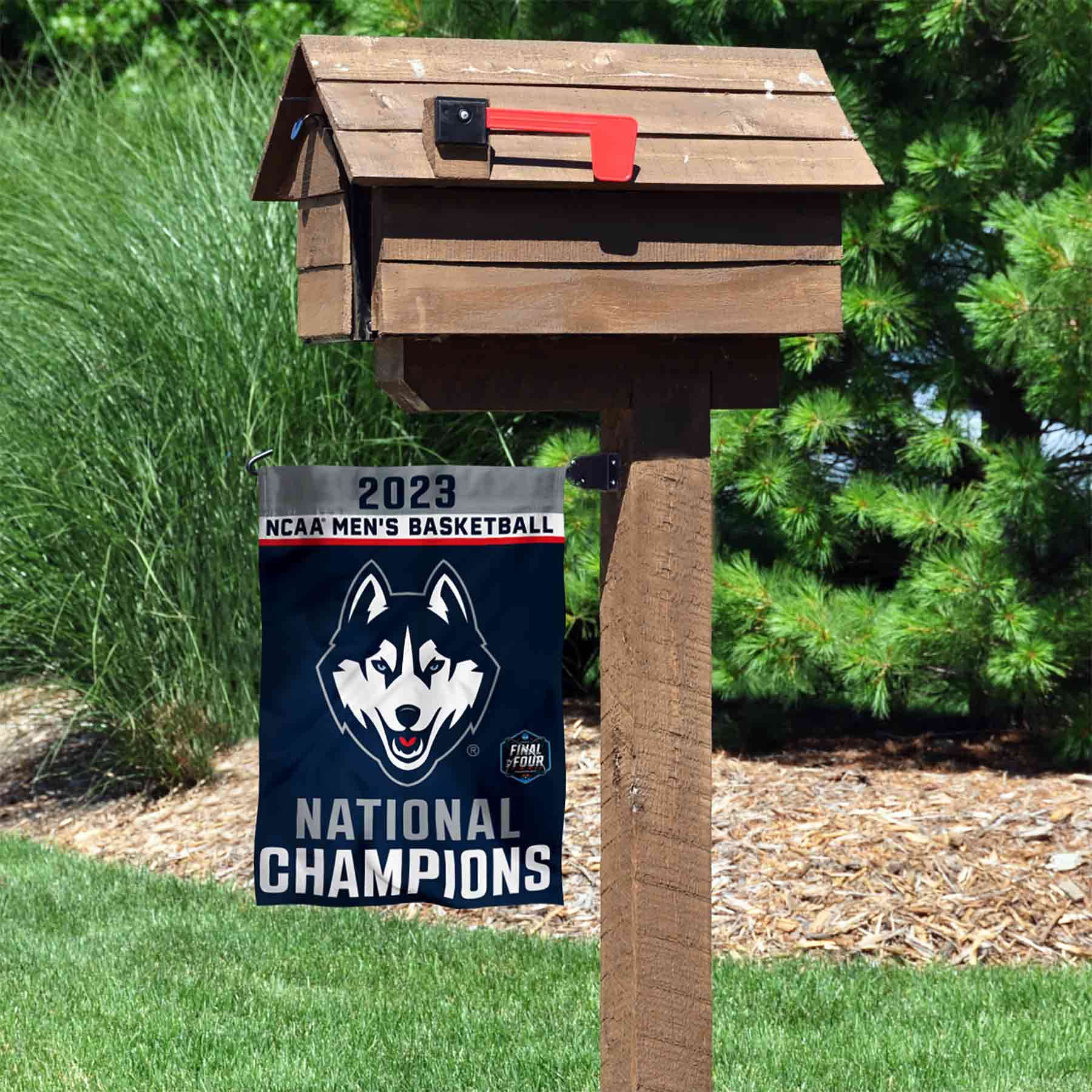 WinCraft Connecticut Huskies UCONN College Basketball 2023 National Champions Double Sided Garden Flag - Sports Collectibles, Sports Memorabilia, Sports Fan Shop, Sports Gifts