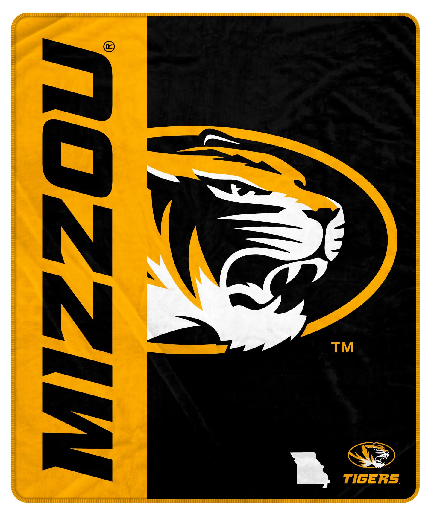 Proformance Home NCAA Missouri Tigers Endzone Ultra Soft Tailgate Throw - Sports Gifts, Sports Memorabilia, Sports Collectibles, Fan Shop