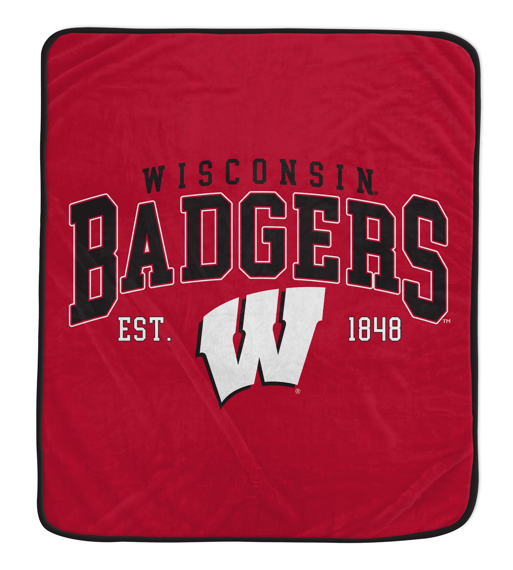 NCAA Wisconsin Badgers Vintage Arch Block Ultra Soft Blanket - Sports Gifts, Sports Memorabilia, Sports Collectibles, Fan Shop