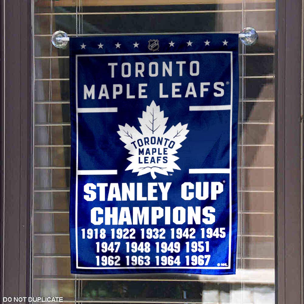 WinCraft Toronto Maple Leafs 13 Time Stanley Cup Champions Double Sided Garden Flag - Sports Collectibles, Sports Memorabilia, Sports Fan Shop, Sports Gifts