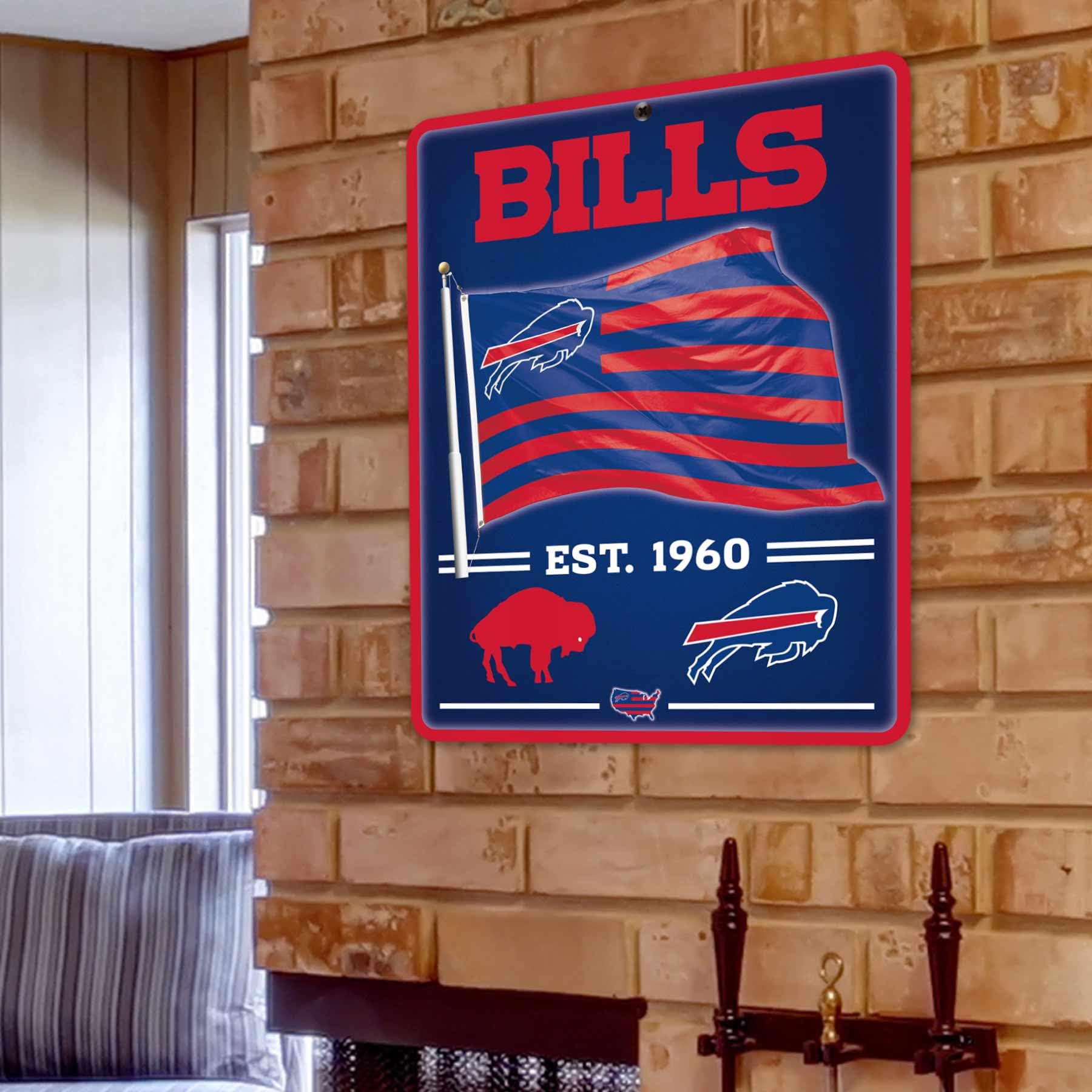 WinCraft Buffalo Bills Americana Banner Flag Sign - Sports Collectibles, Sports Memorabilia, Sports Fan Shop, Sports Gifts