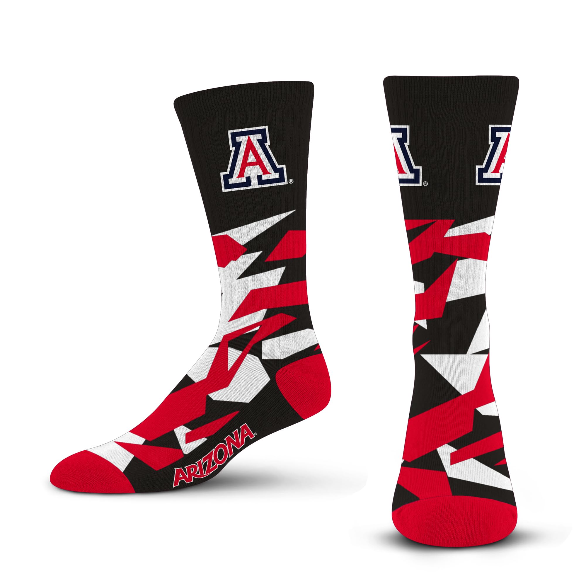 For Bare Feet NCAA ARIZONA WILDCATS Shattered Camo Crew Sock Team Color Large - Sports Gifts, Sports Memorabilia, Sports Collectibles, Fan Shop