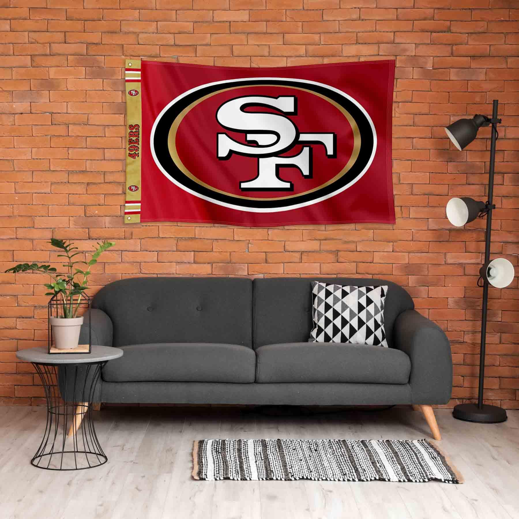 WinCraft San Francisco 49ers Printed Header 3x5 Foot Banner Flag - Sports Collectibles, Sports Memorabilia, Sports Fan Shop, Sports Gifts