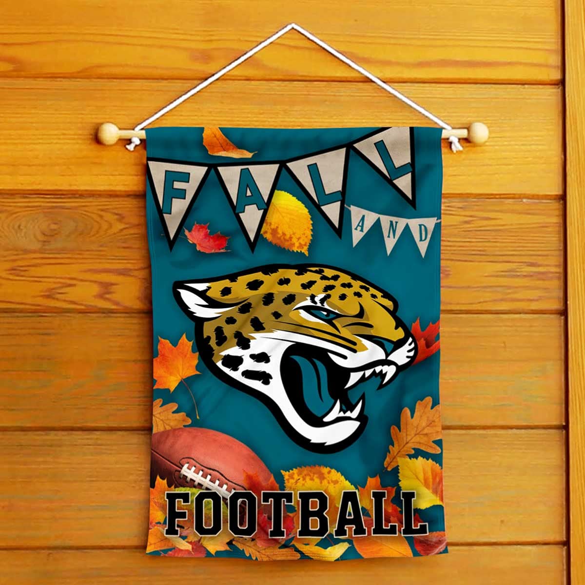 WinCraft Jacksonville Jaguars Fall Leaves Decorative Football Garden Flag Double Sided Banner - Sports Collectibles, Sports Memorabilia, Sports Fan Shop, Sports Gifts
