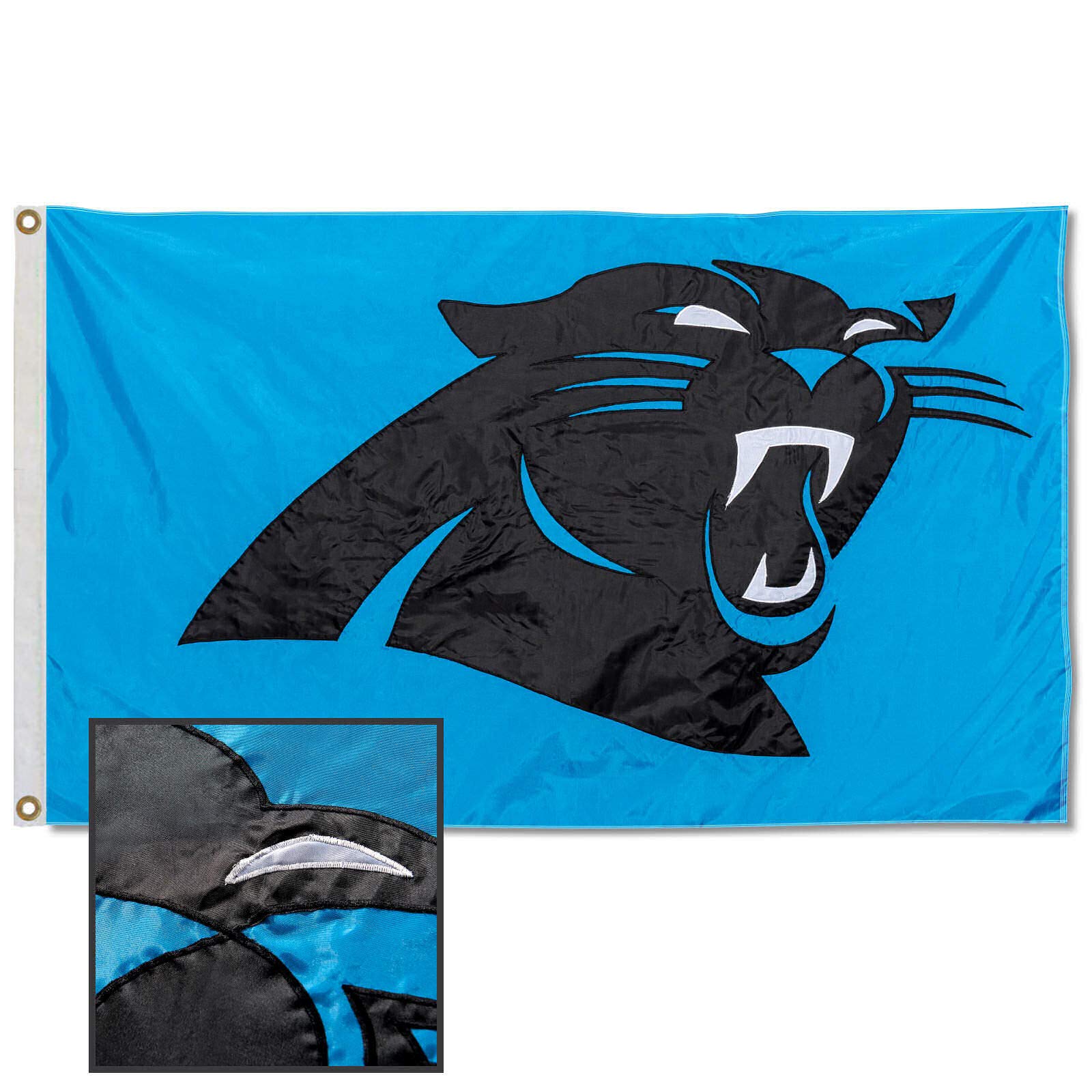 WinCraft Carolina Panthers Embroidered Nylon Flag - Sports Collectibles, Sports Memorabilia, Sports Fan Shop, Sports Gifts