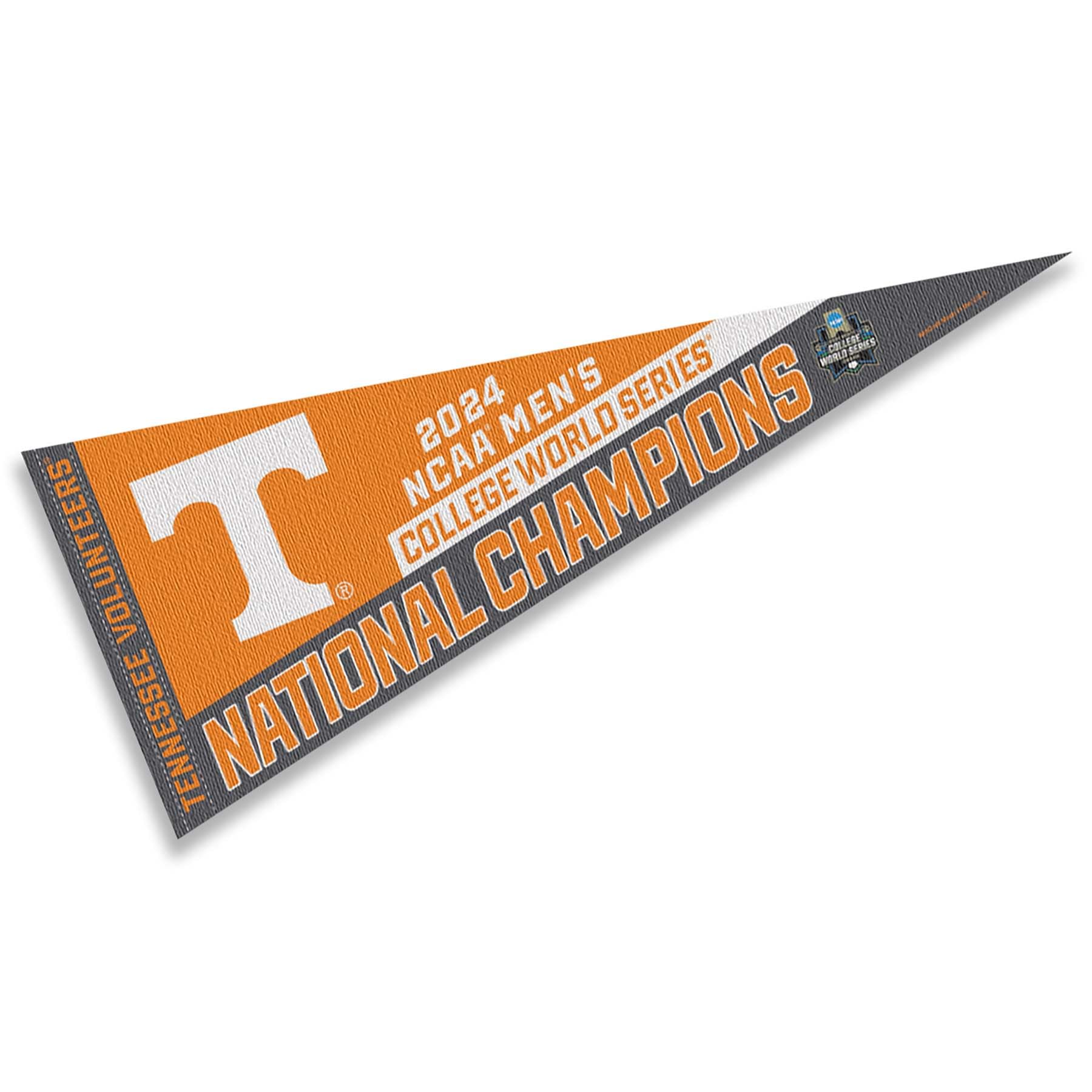 WinCraft Tennessee Volunteers Pennant CWS 2024 College Baseball Series National Champions Banner - Sports Collectibles, Sports Memorabilia, Sports Fan Shop, Sports Gifts