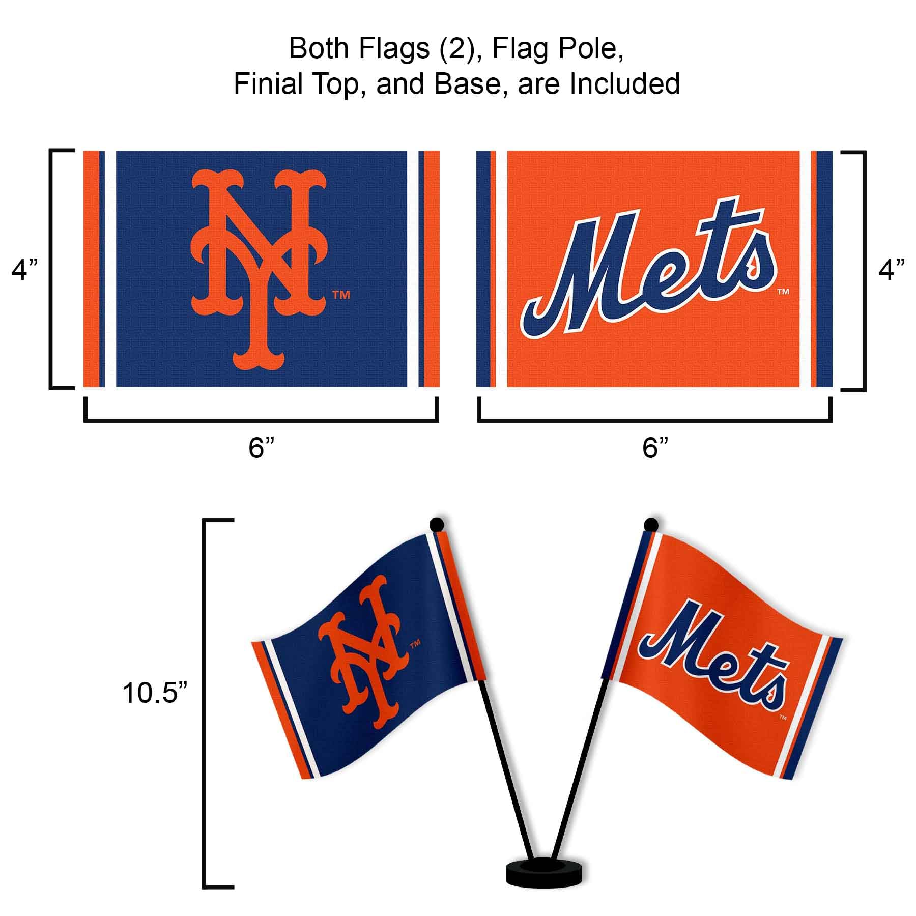 WinCraft New York Mets Desk and Table Top Flags - Sports Collectibles, Sports Memorabilia, Sports Fan Shop, Sports Gifts