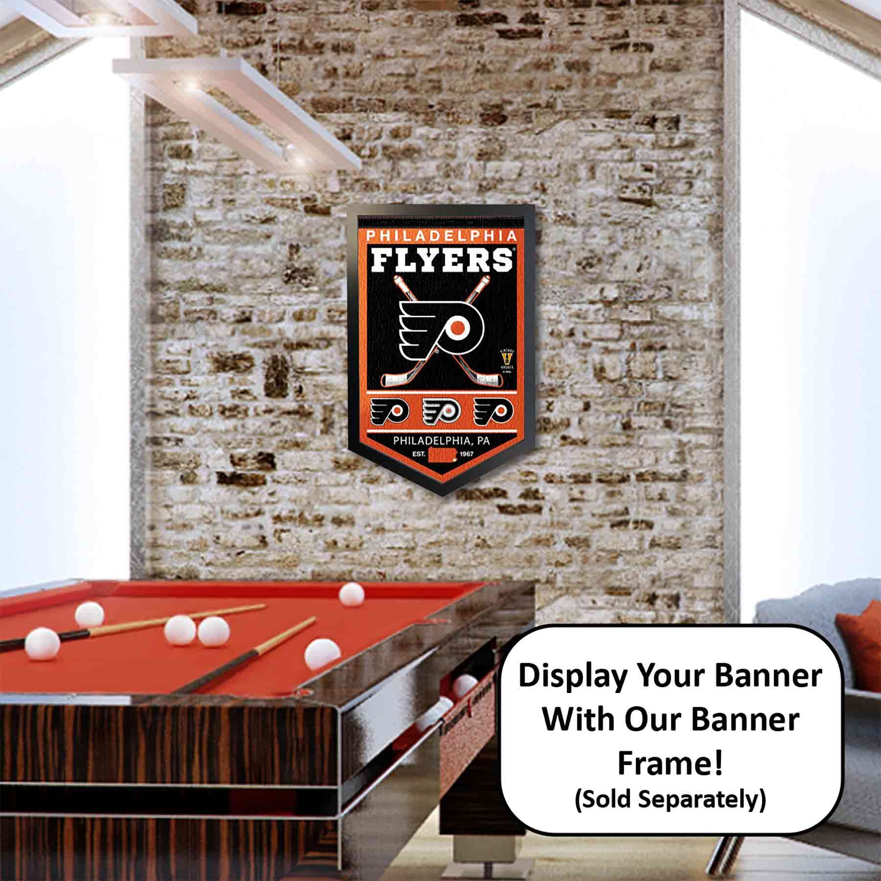 WinCraft Philadelphia Flyers Heritage History Banner Pennant - Sports Collectibles, Sports Memorabilia, Sports Fan Shop, Sports Gifts