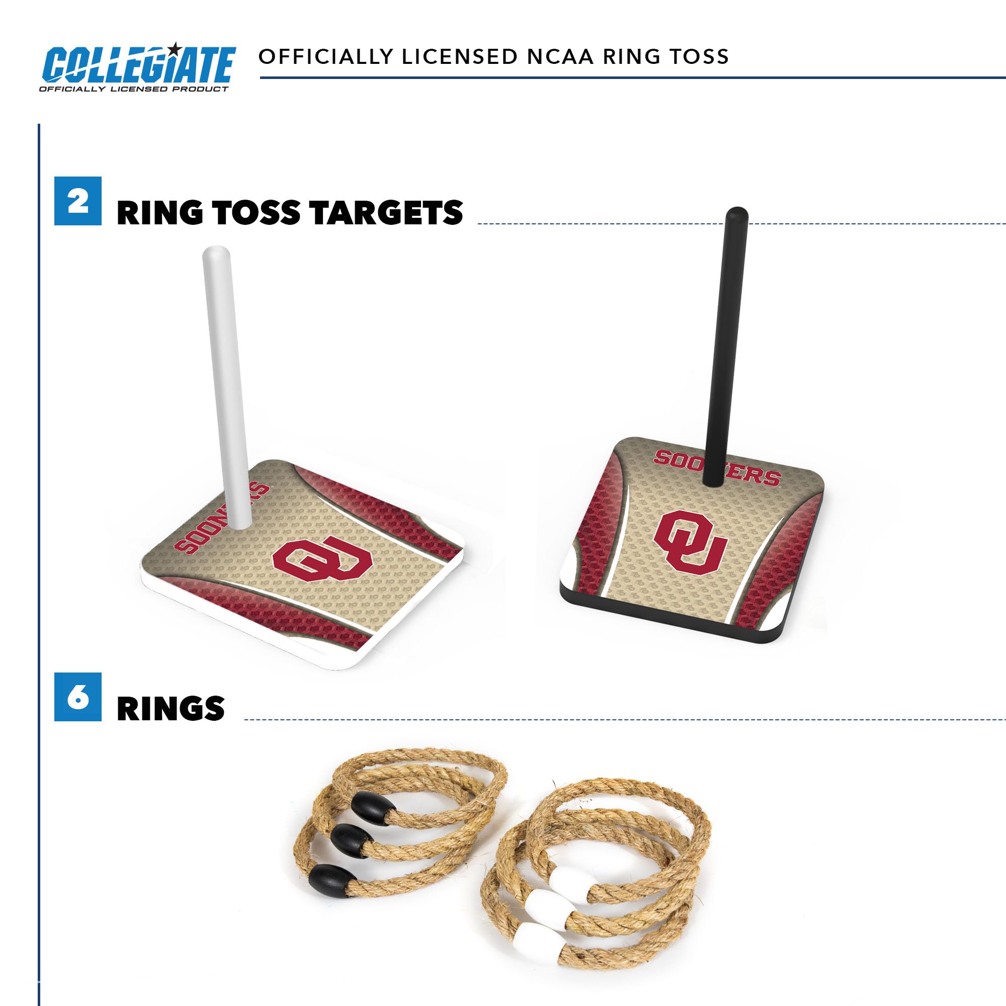 Wild Sports College Quoits Set with Direct Print HD Team Graphics – Tailgate Ring Toss Game – Great Gift for Any NCAA Fan! Ring Toss Family Outdoor Games for The Beach, BBQ, or Tailgate Party - Sports Collectibles, Sports Memorabilia, Sports Fan Shop, Sports Gifts