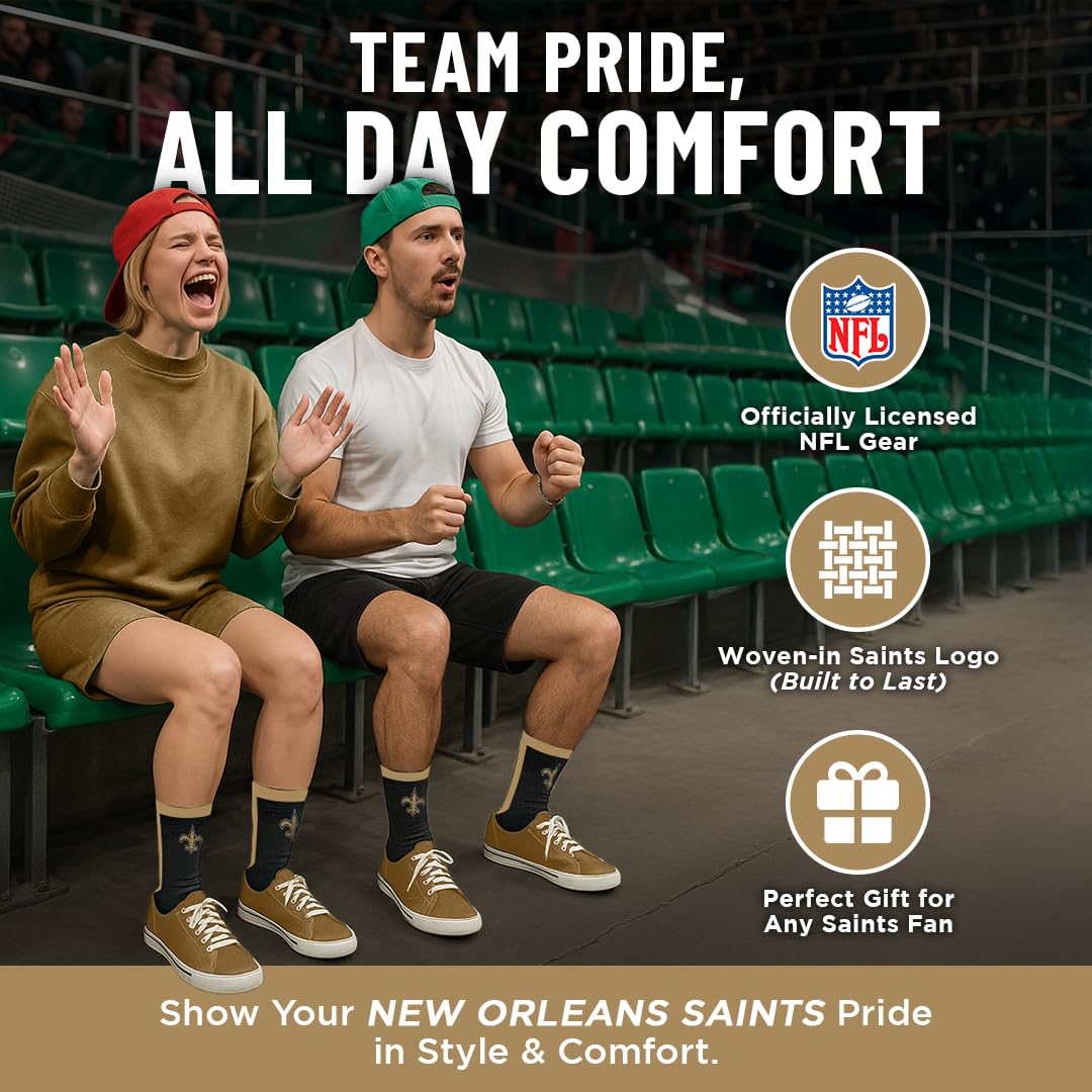 For Bare Feet NFL NEW ORLEANS SAINTS MVP Crew Sock Team Color Youth - Sports Gifts, Sports Memorabilia, Sports Collectibles, Fan Shop