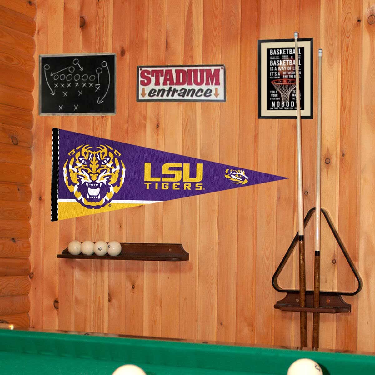 College Flags & Banners Co. Louisiana State Tigers Pennant Full Size Felt - Sports Collectibles, Sports Memorabilia, Sports Fan Shop, Sports Gifts