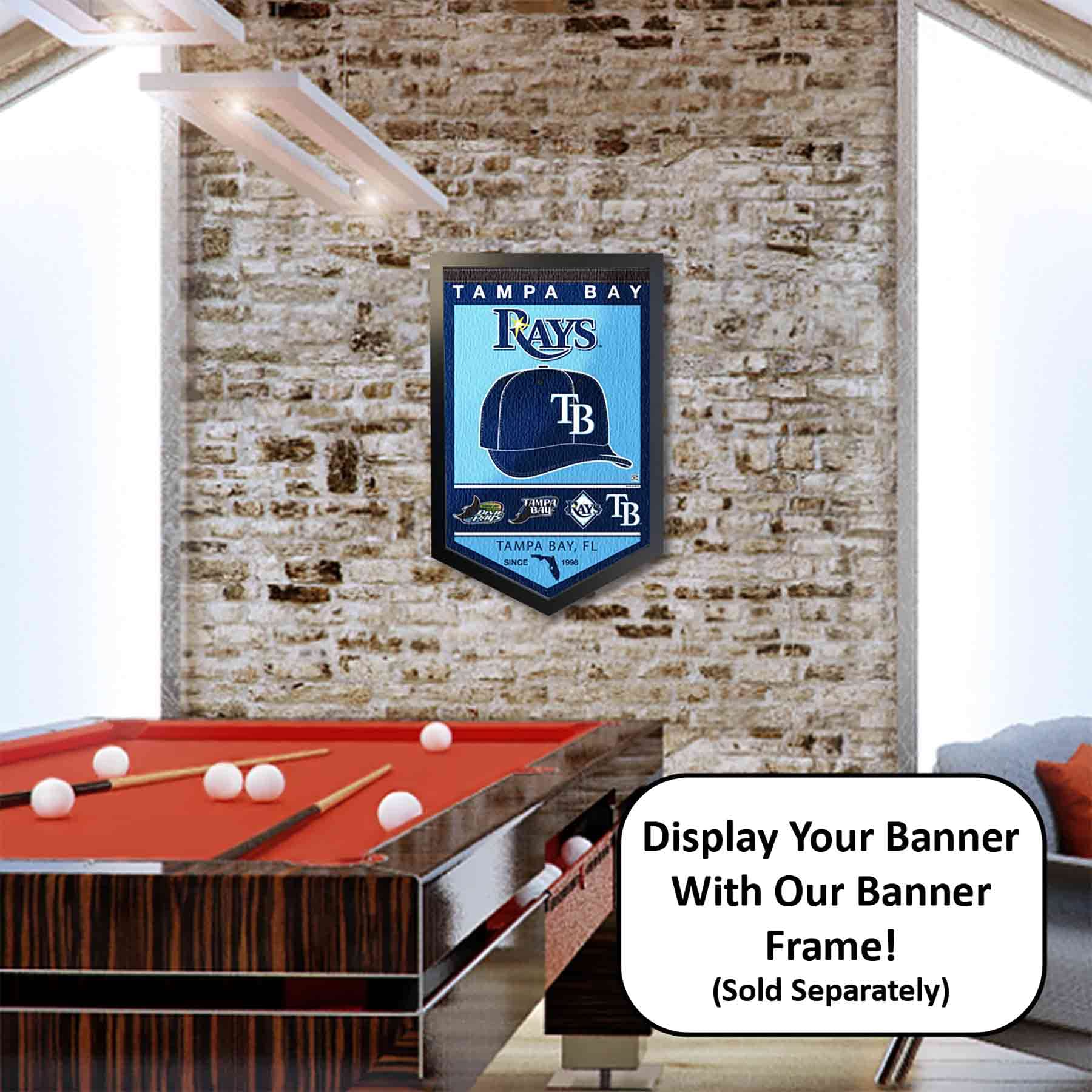 WinCraft Tampa Bay Rays Heritage History Banner Pennant - Sports Collectibles, Sports Memorabilia, Sports Fan Shop, Sports Gifts