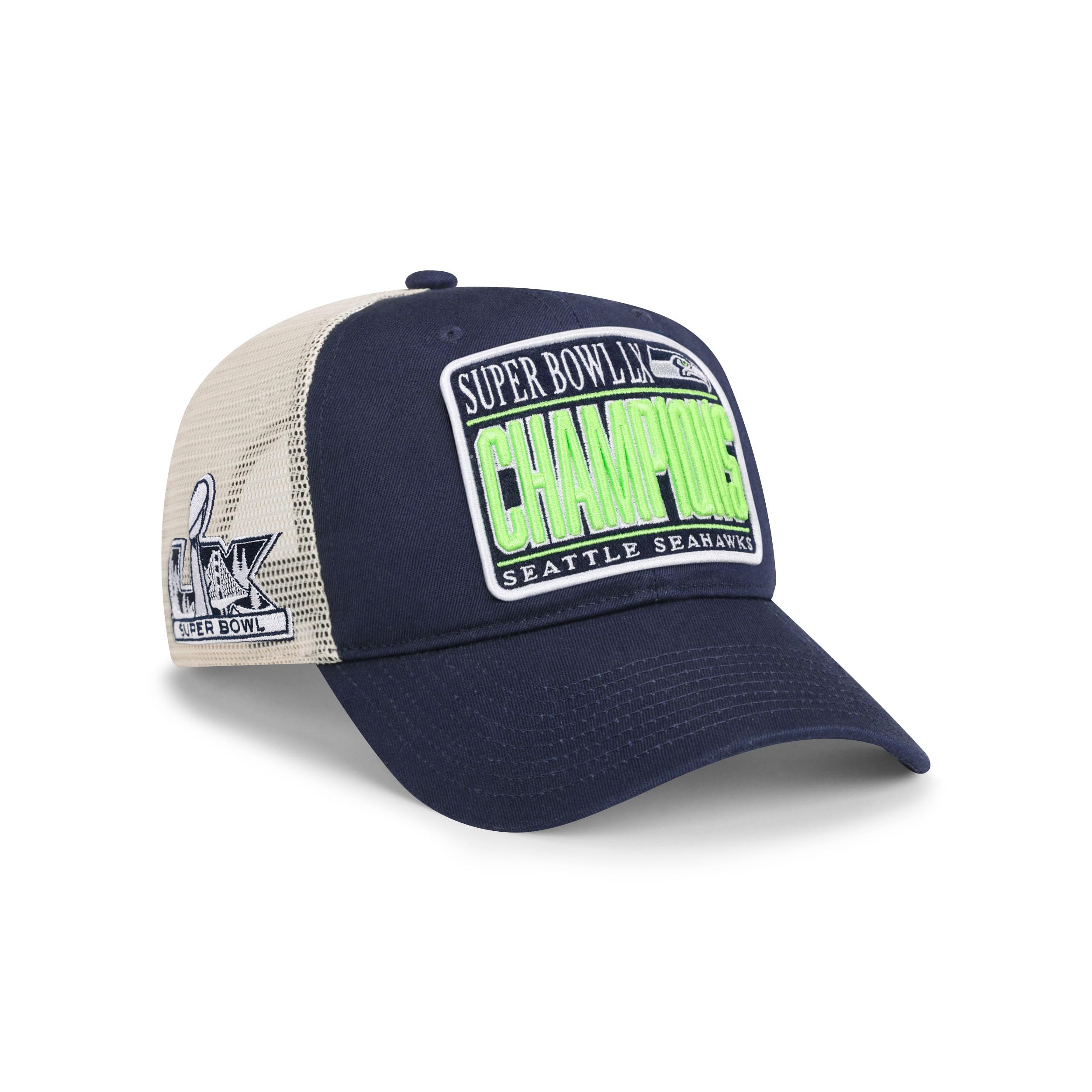FOCO Seattle Seahawks NFL Super Bowl LX Champions Truckstop Patch Trucker RF Cap - Sports Gifts, Sports Memorabilia, Sports Collectibles, Fan Shop