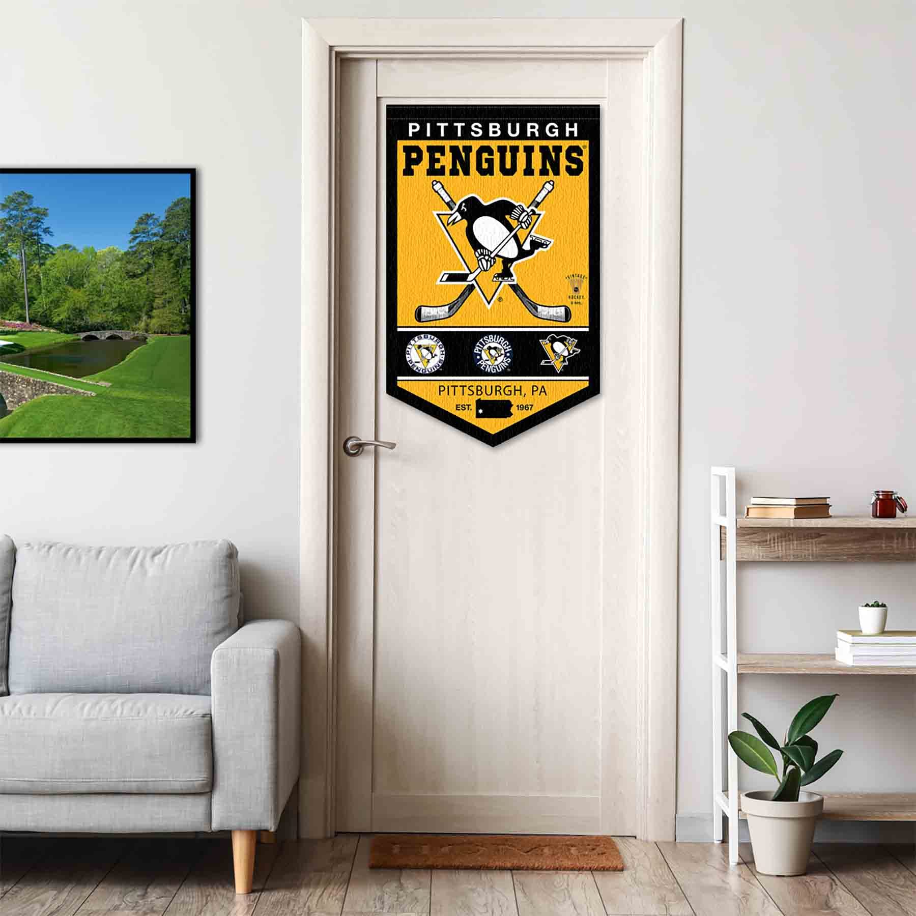 WinCraft Pittsburgh Penguins Heritage History Banner Pennant - Sports Collectibles, Sports Memorabilia, Sports Fan Shop, Sports Gifts