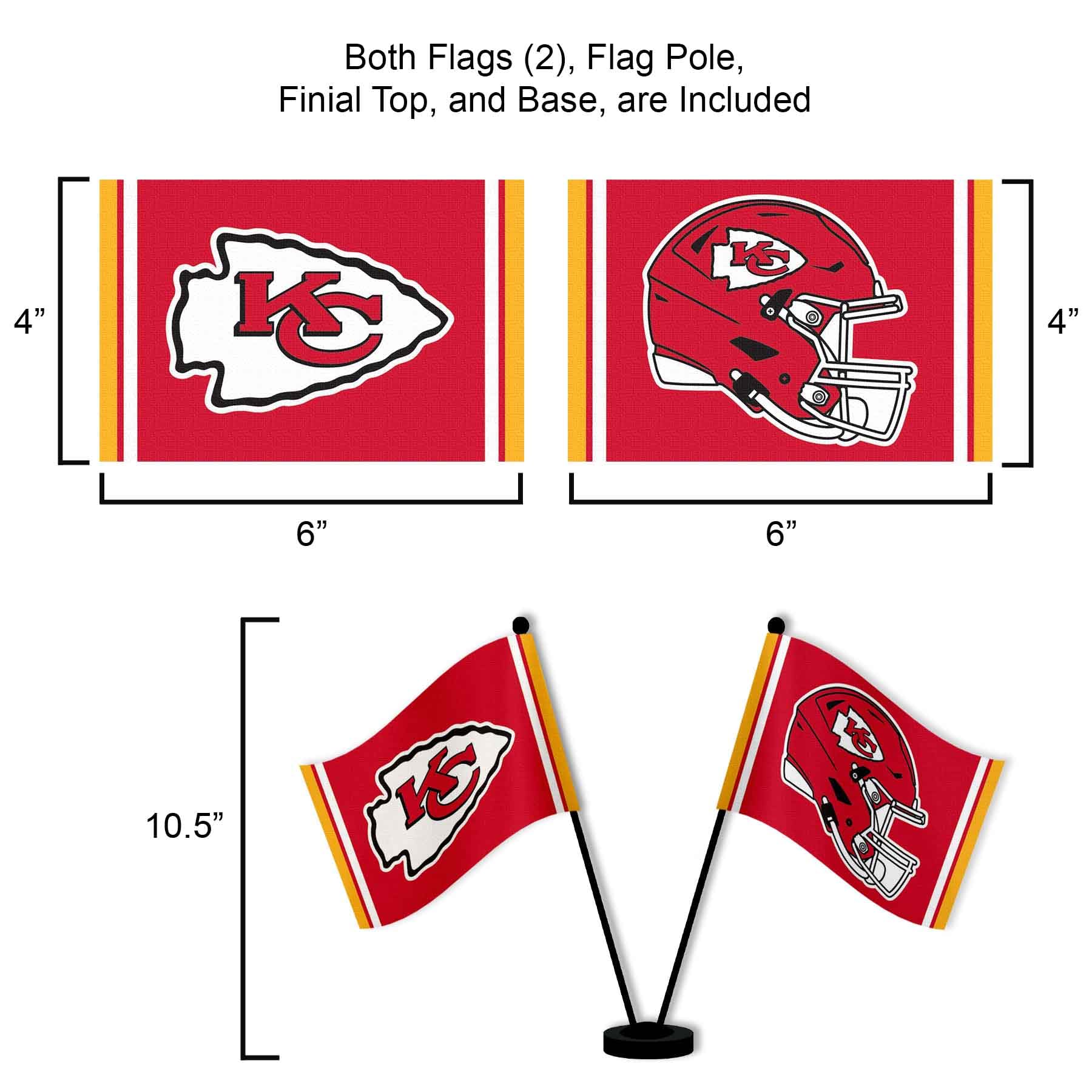 WinCraft Kansas City Chiefs Desk and Table Top Flags - Sports Collectibles, Sports Memorabilia, Sports Fan Shop, Sports Gifts