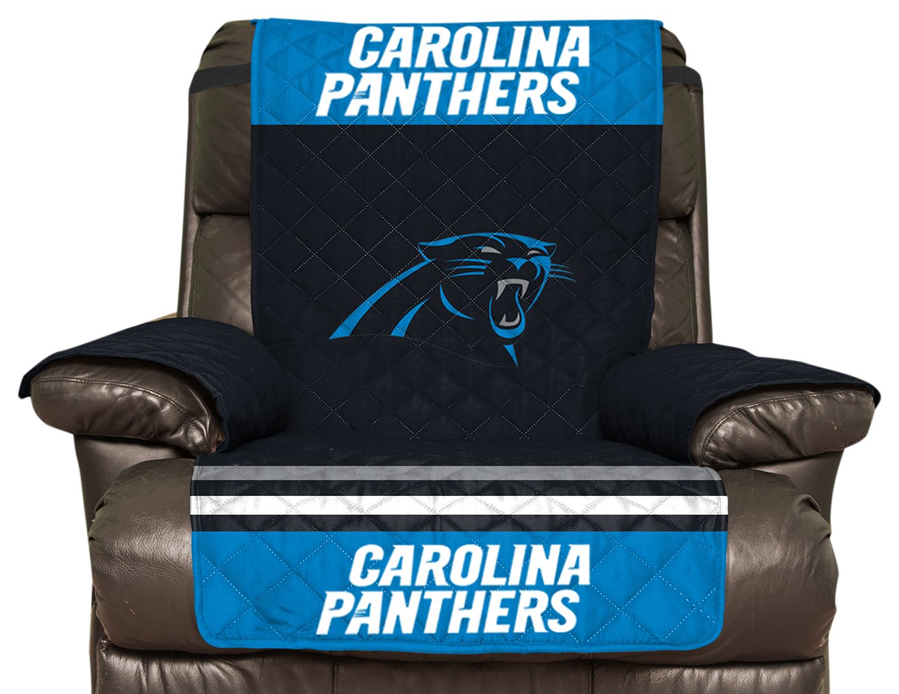 Pegasus Sports NFL Carolina Panthers Furniture Protector with Elastic Straps, Recliner, Panther Blue - Sports Gifts, Sports Memorabilia, Sports Collectibles, Fan Shop