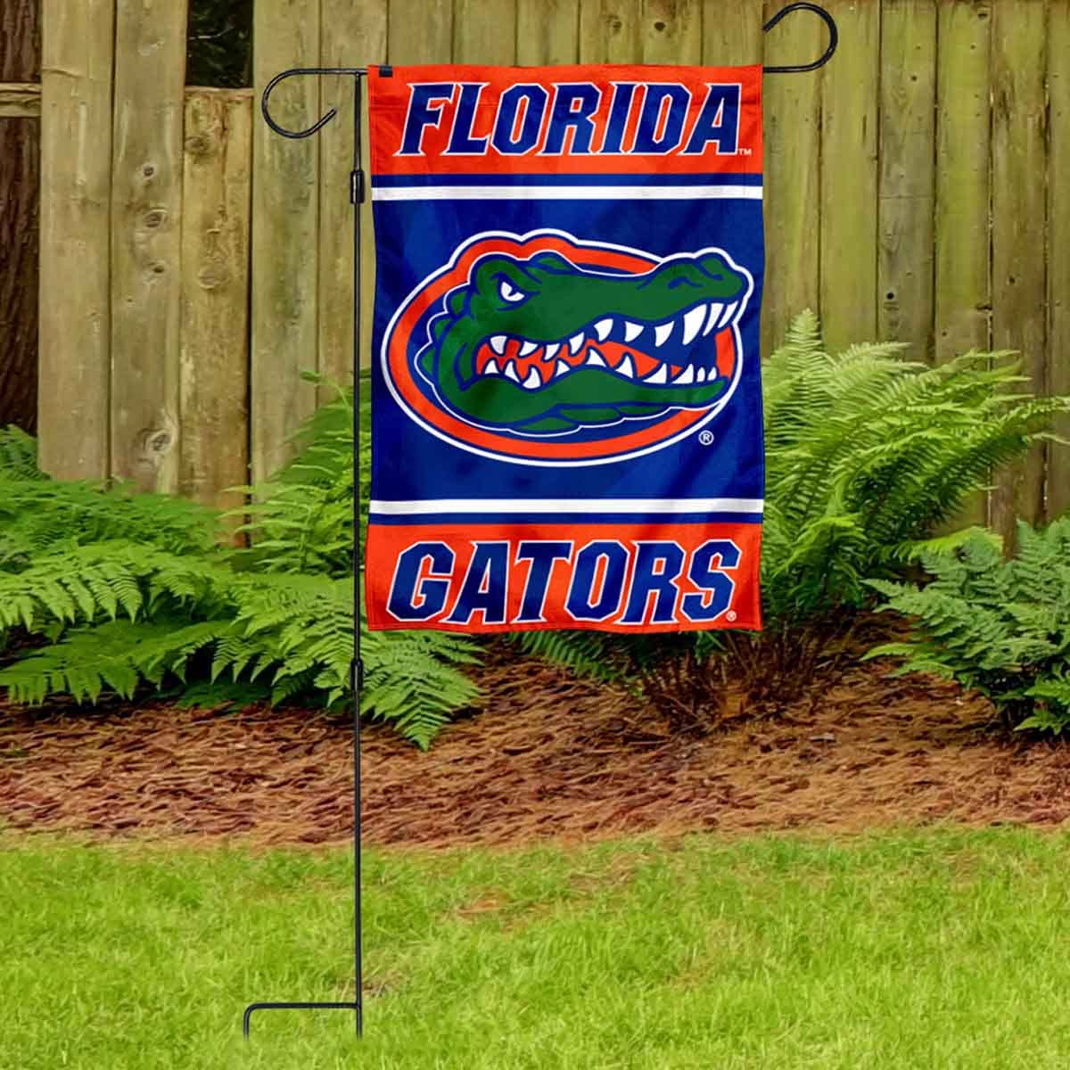 College Flags & Banners Co. Florida Gators Garden Banner Flag with Flag Pole Stand Set - Sports Collectibles, Sports Memorabilia, Sports Fan Shop, Sports Gifts