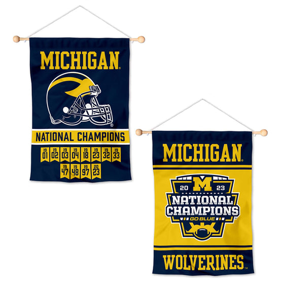 College Flags & Banners Co. Michigan Team University Wolverines 12 Time 2023 Football National Champions Banner for Windows Doors and Walls - Sports Collectibles, Sports Memorabilia, Sports Fan Shop, Sports Gifts