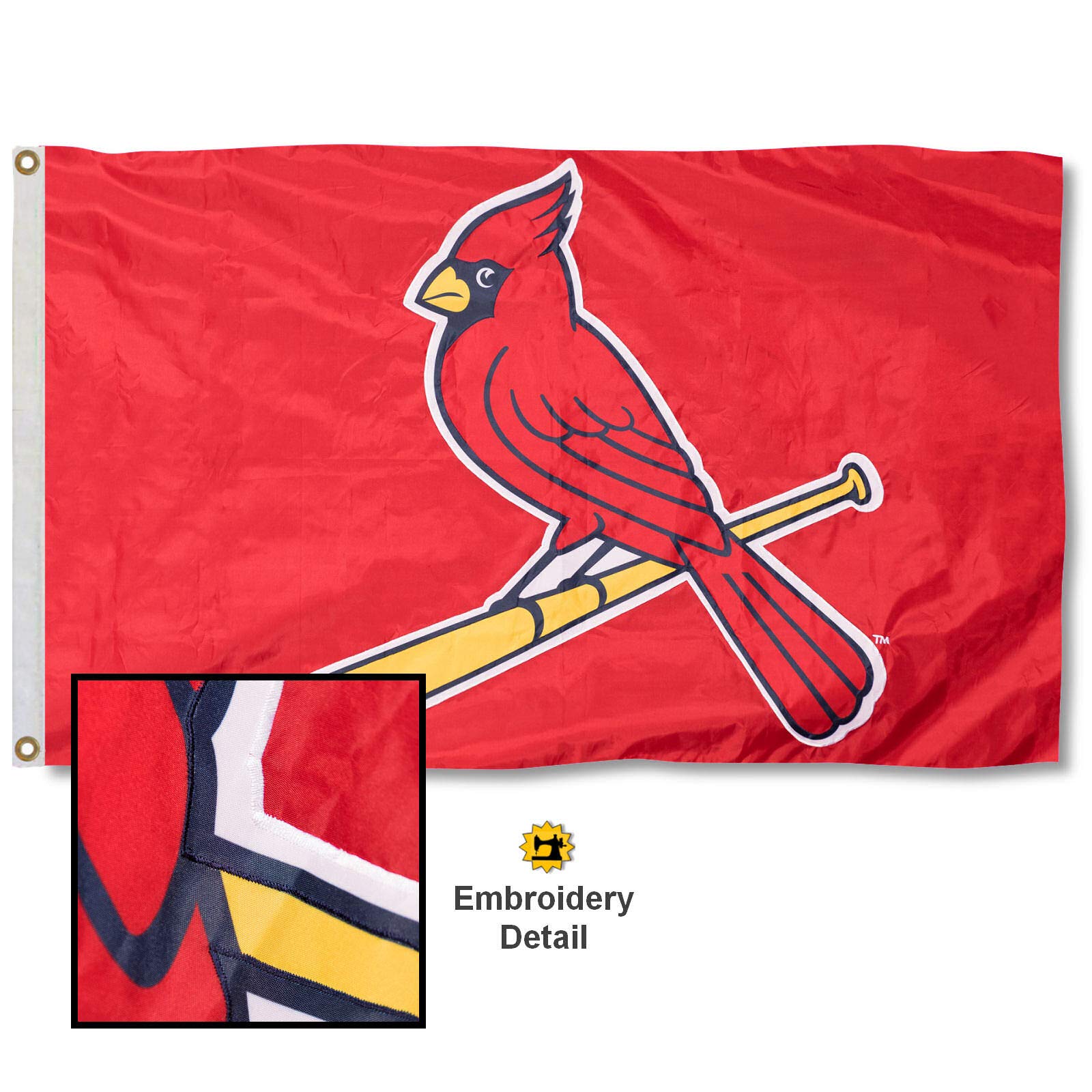 WinCraft St. Louis Cardinals Embroidered Nylon Flag - Sports Collectibles, Sports Memorabilia, Sports Fan Shop, Sports Gifts