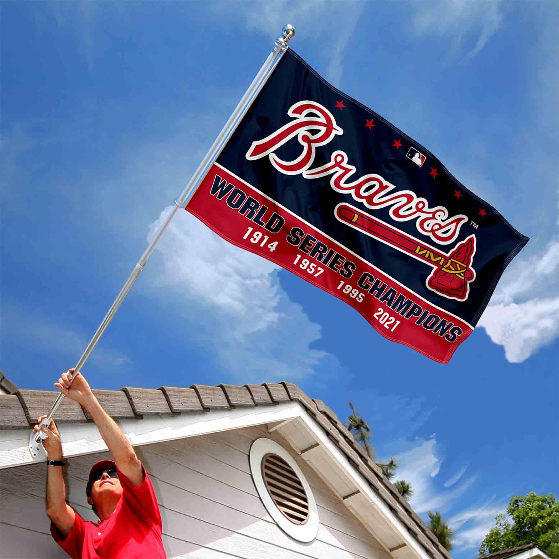 Atlanta Braves 4 Time Champions Banner and Tapestry Wall Tack Pads - Sports Collectibles, Sports Memorabilia, Sports Fan Shop, Sports Gifts