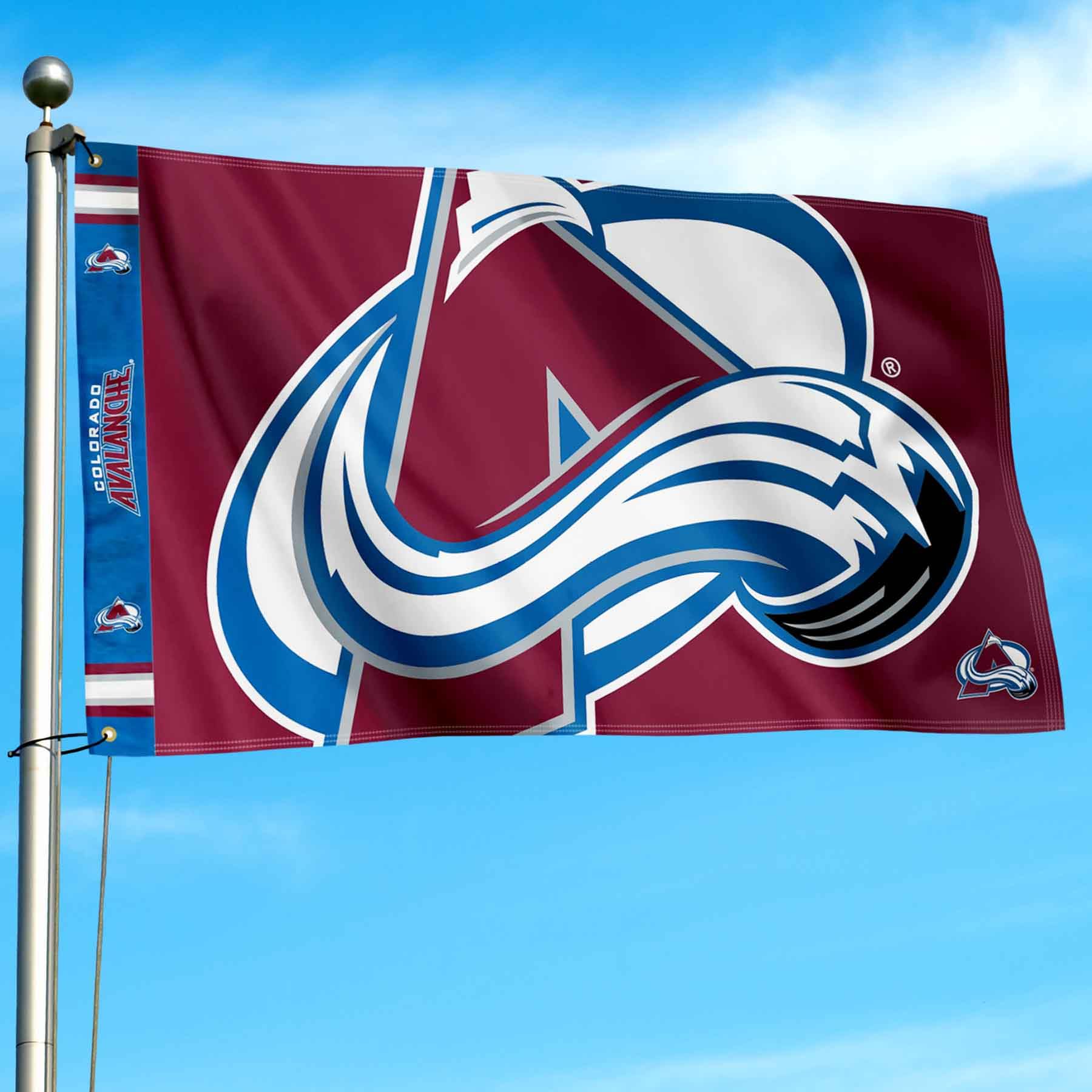 WinCraft Colorado Avalanche Printed Header 3x5 Premium Banner Flag - Sports Collectibles, Sports Memorabilia, Sports Fan Shop, Sports Gifts
