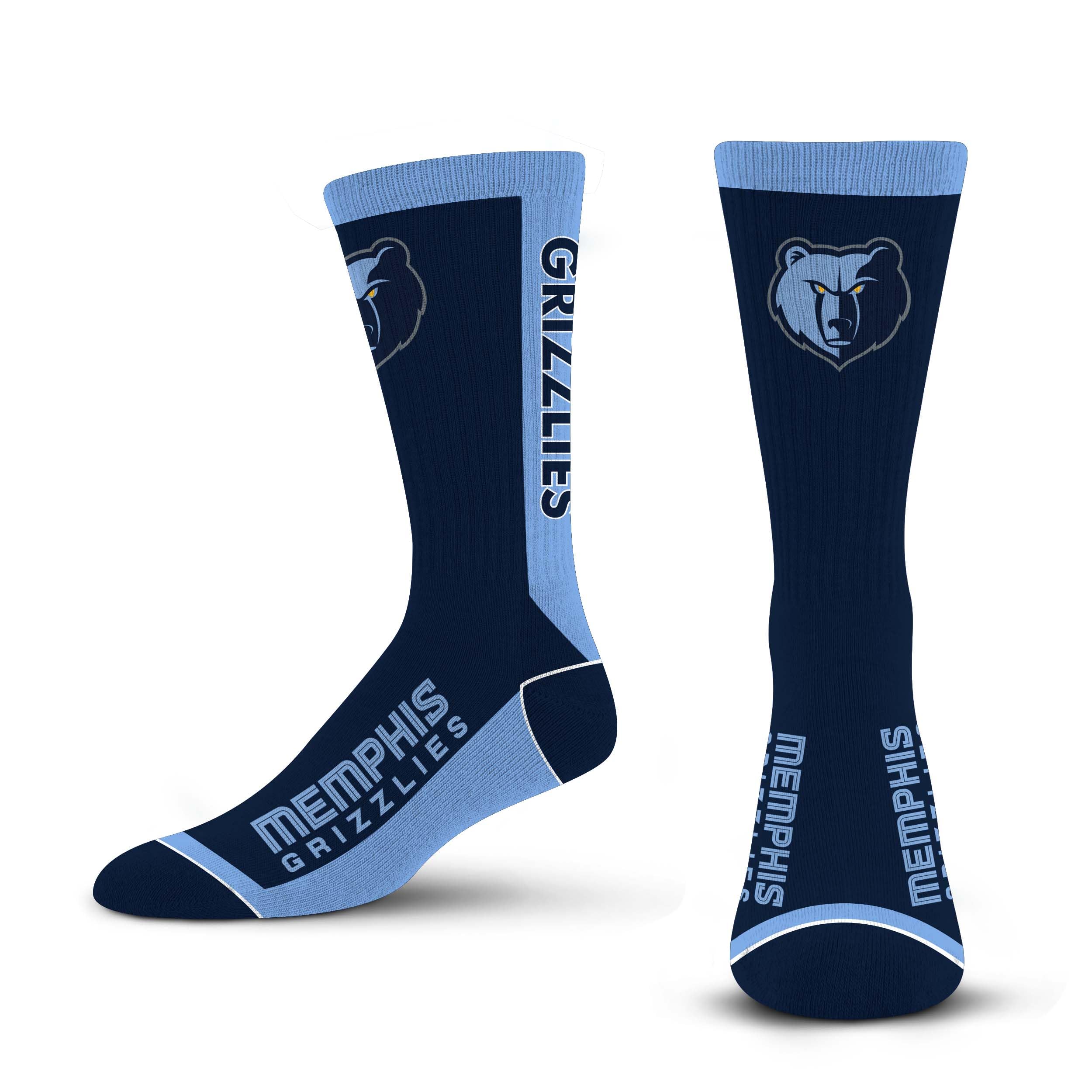 For Bare Feet NBA MEMPHIS GRIZZLIES MVP Crew Sock Team Color Large