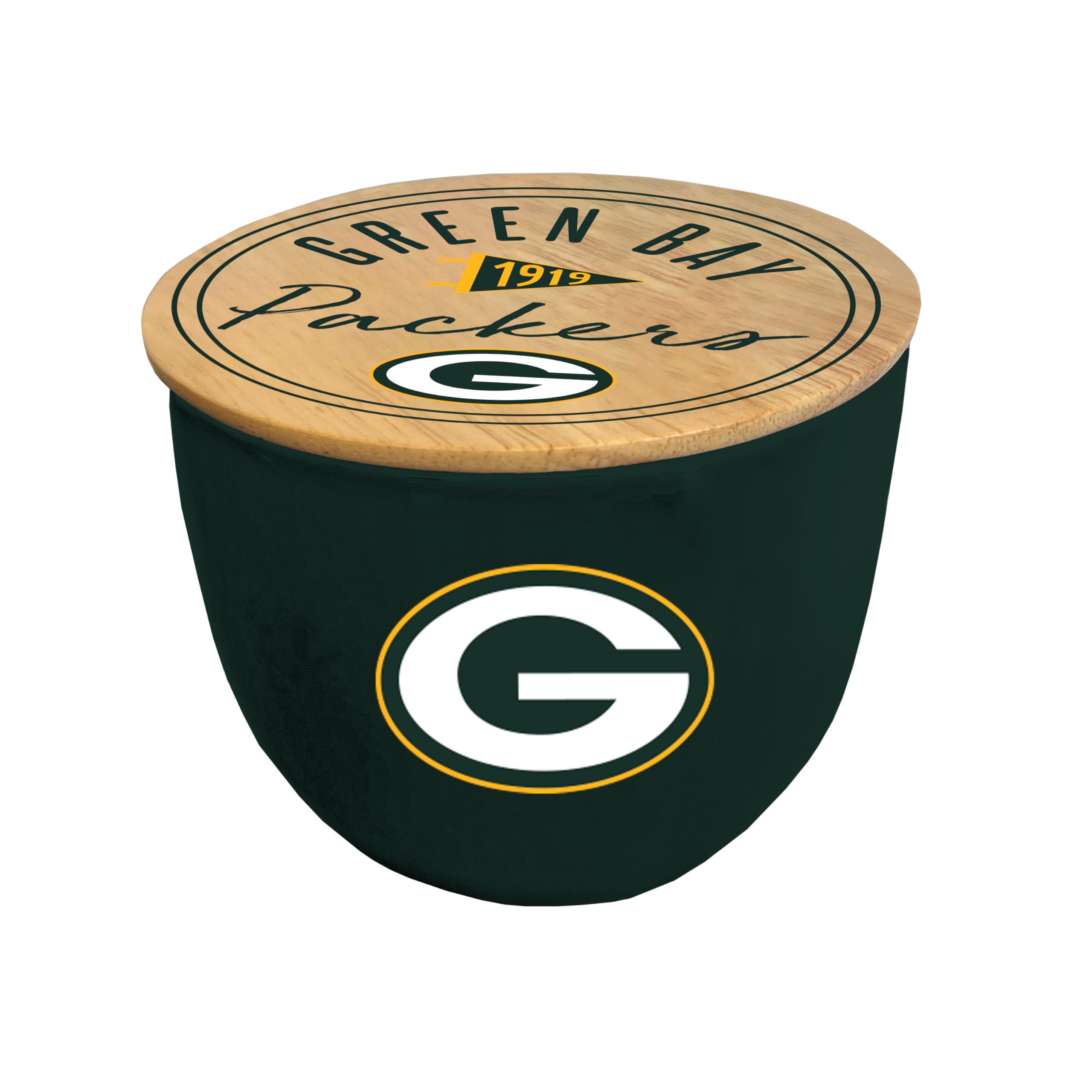 NFL Green Bay Packers Script Circle Logo Ceramic Candle - Sports Gifts, Sports Memorabilia, Sports Collectibles, Fan Shop