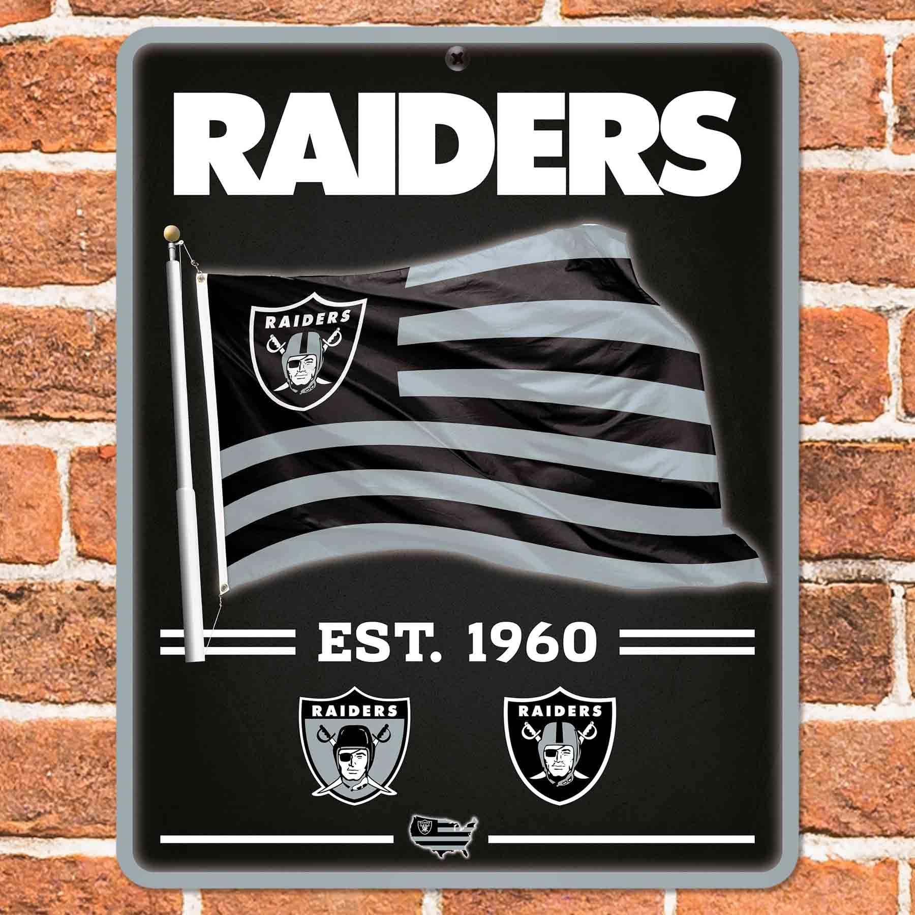 WinCraft Las Vegas Raiders Americana Banner Flag Sign - Sports Collectibles, Sports Memorabilia, Sports Fan Shop, Sports Gifts