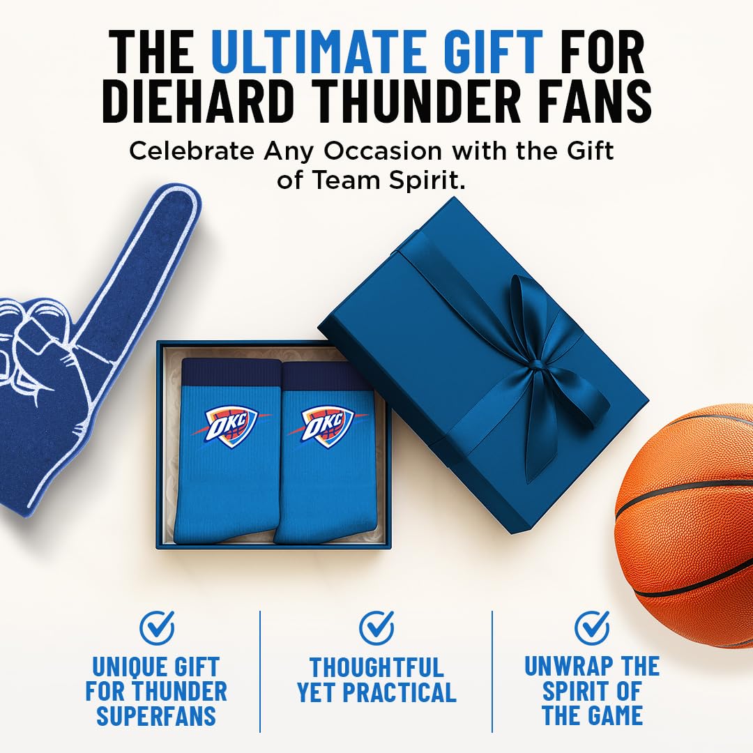 For Bare Feet NBA OKLAHOMA CITY THUNDER MVP Crew Sock Team Color Large