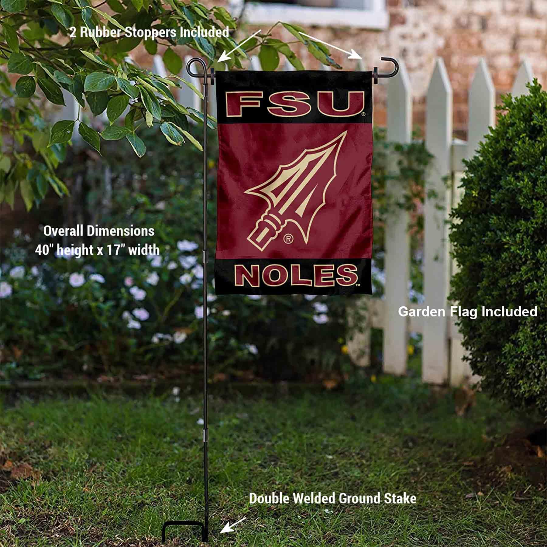College Flags & Banners Co. Florida State Seminoles Arrow Garden Flag with Pole Stand Holder - Sports Collectibles, Sports Memorabilia, Sports Fan Shop, Sports Gifts