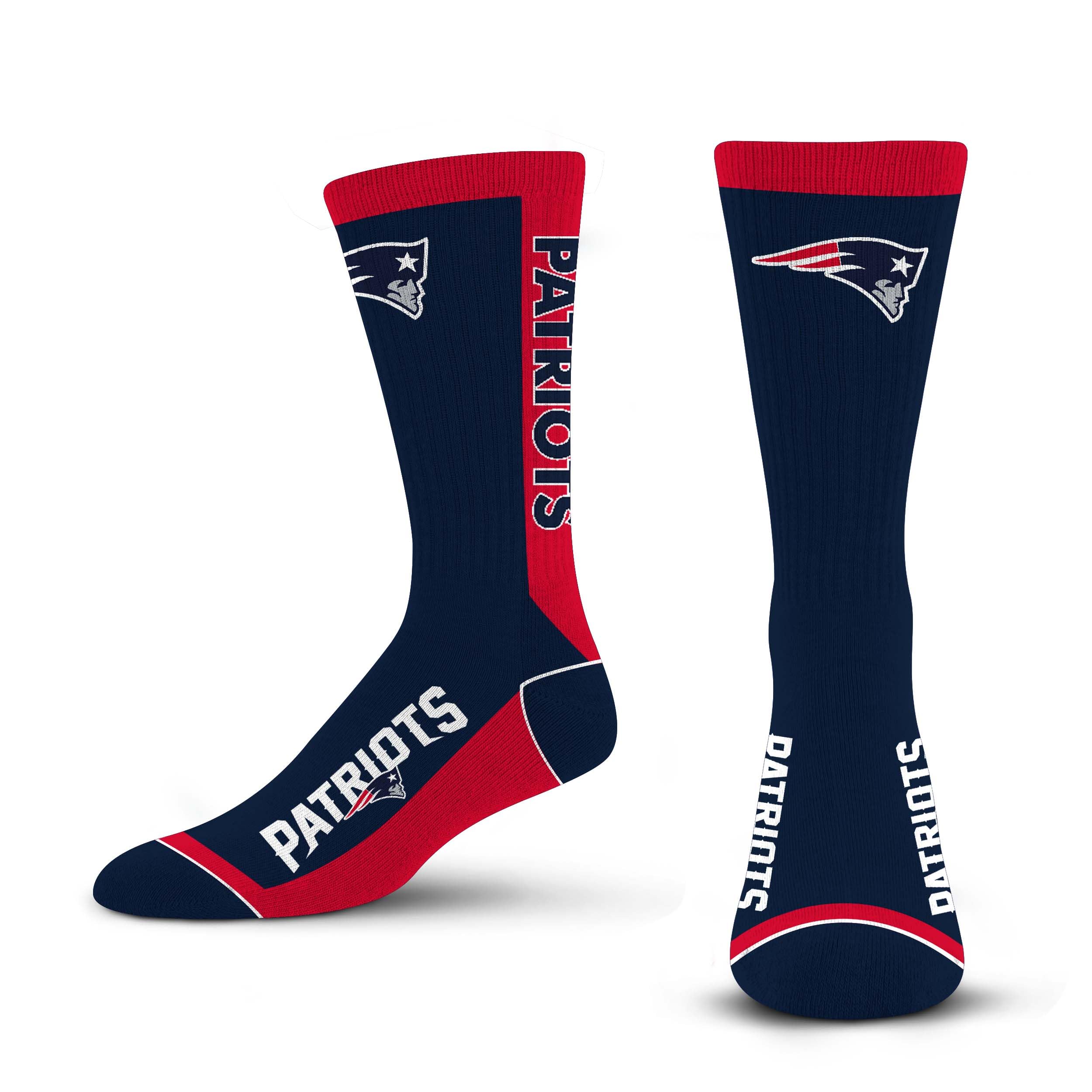 For Bare Feet NFL NEW ENGLAND PATRIOTS MVP Crew Sock Team Color Large - Sports Gifts, Sports Memorabilia, Sports Collectibles, Fan Shop